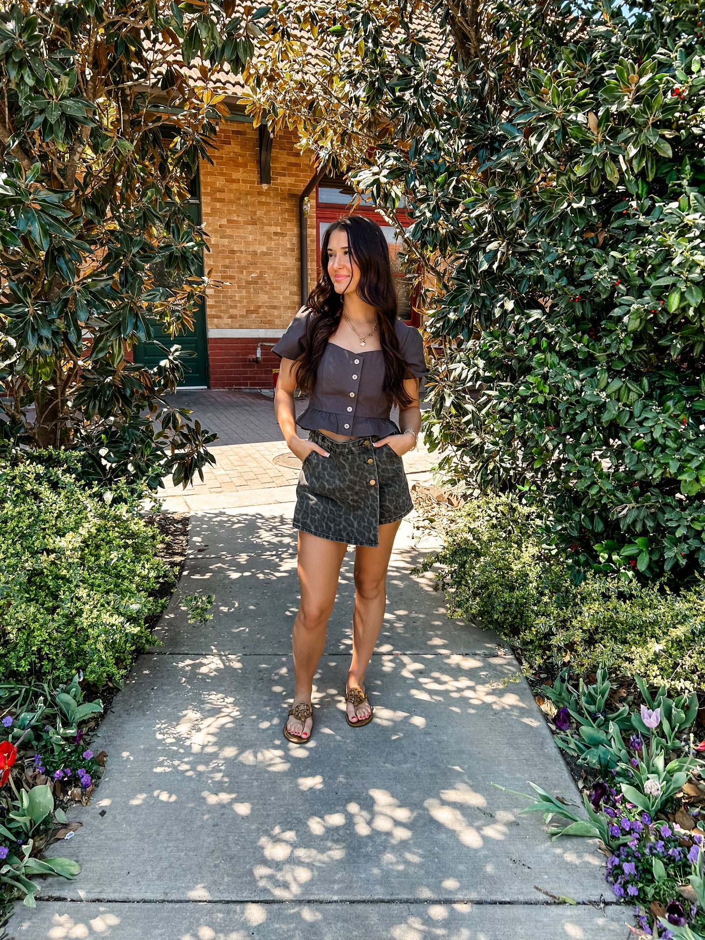 Chasing Summer Charcoal Top
