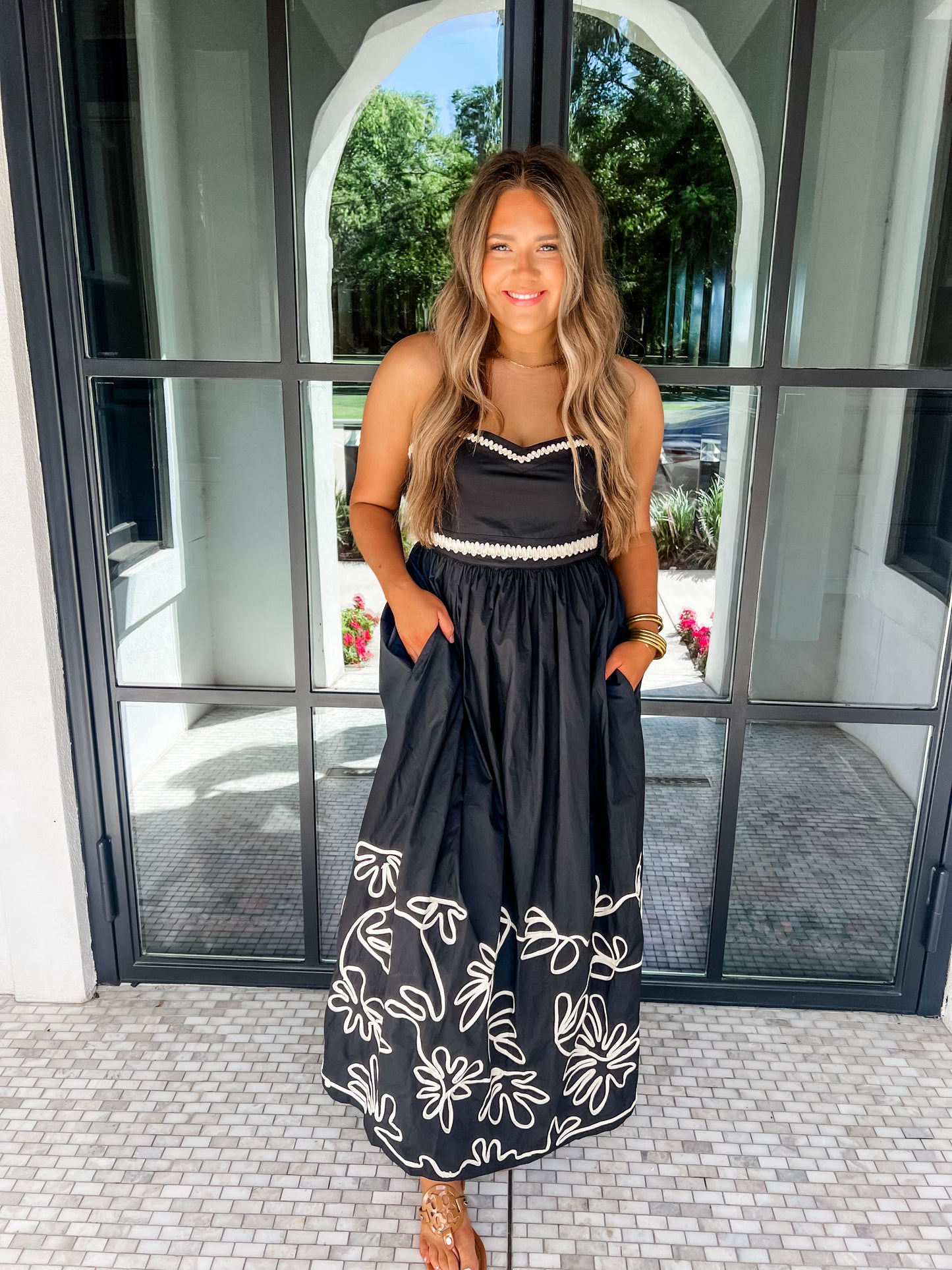 Skyline Floral Embossed Dress