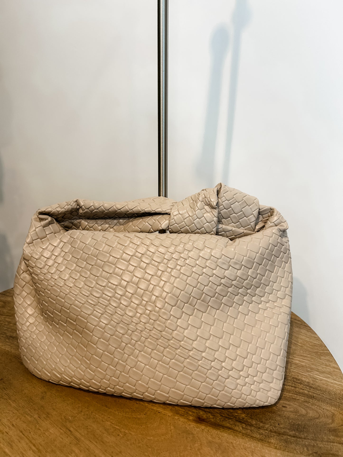 Champagne Quilted Knot Bag