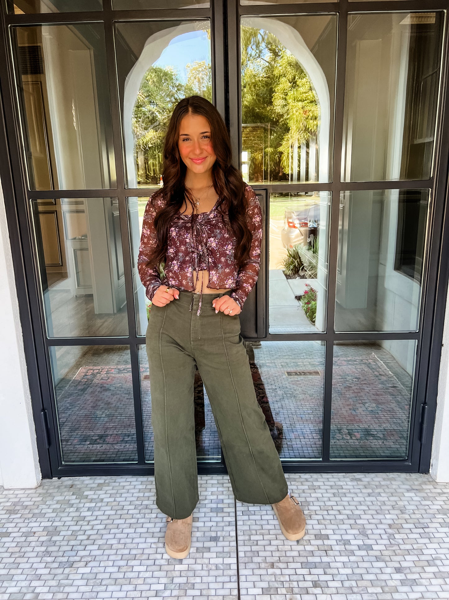 Chestnut Ties Mesh Top