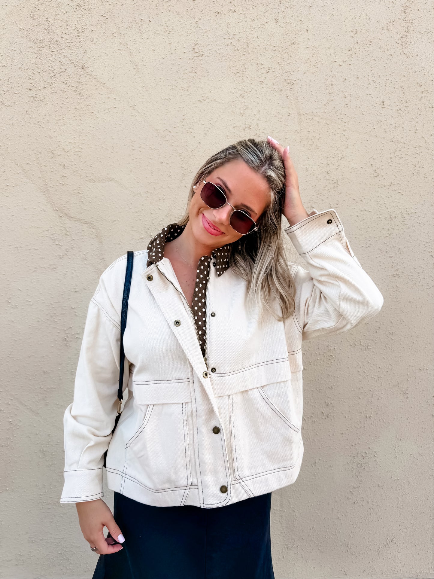 Charming Ecru Denim Jacket