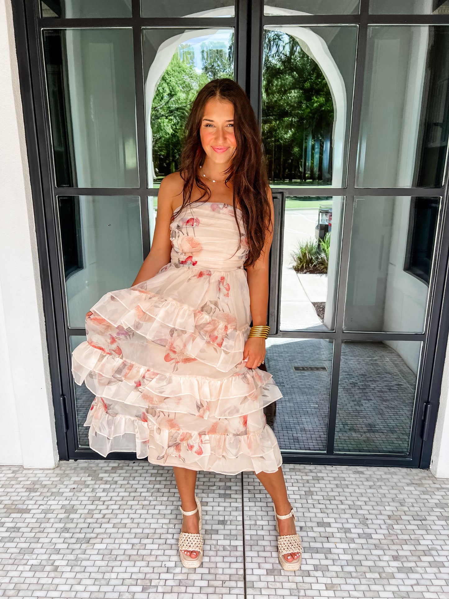 Lulus Marigold Floral Dress