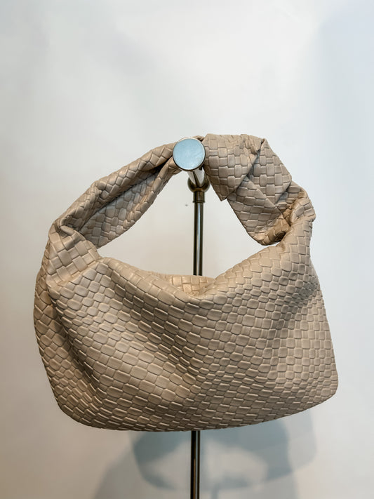 Champagne Quilted Knot Bag