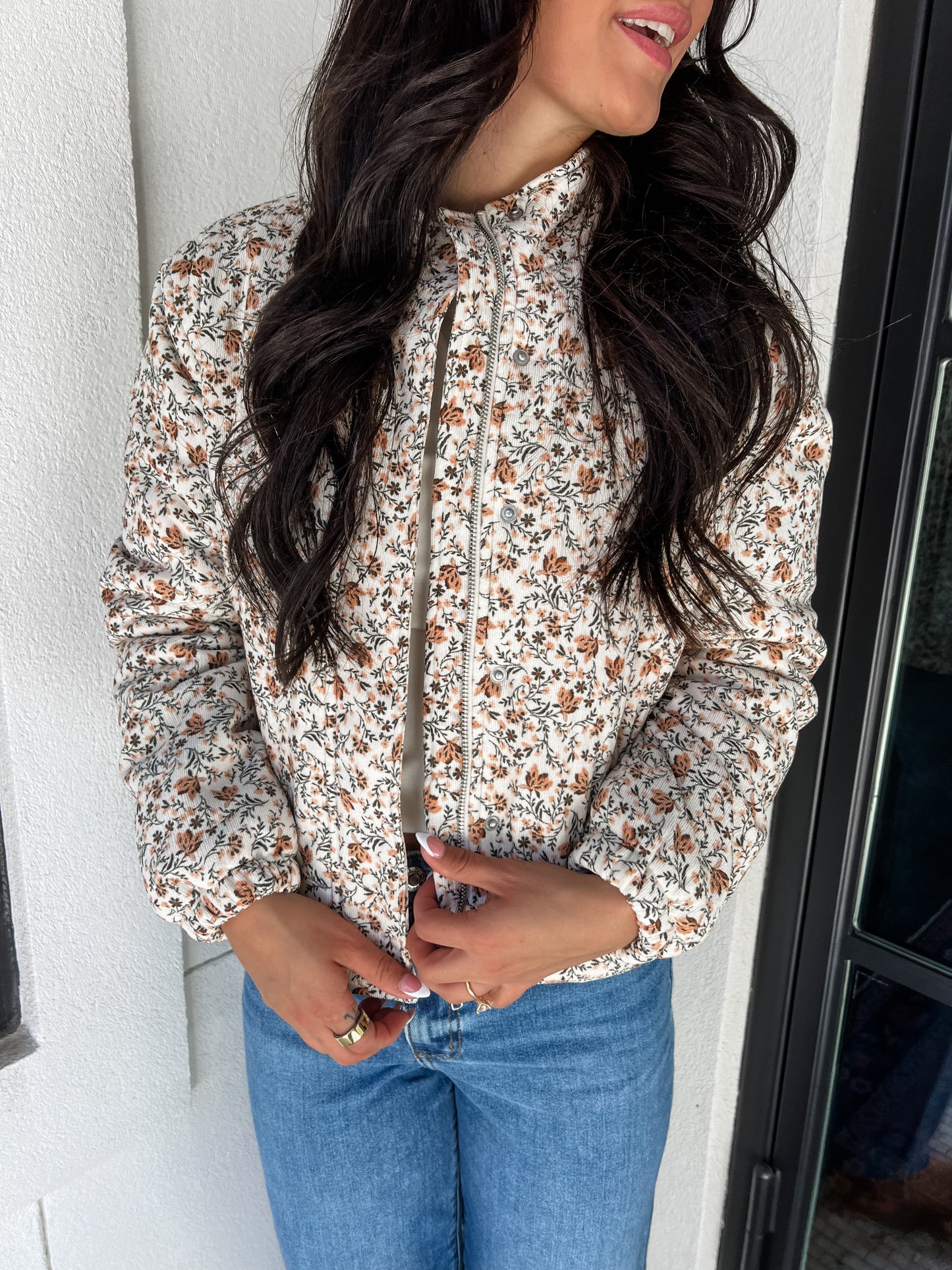 Looking Floral Cord Jacket