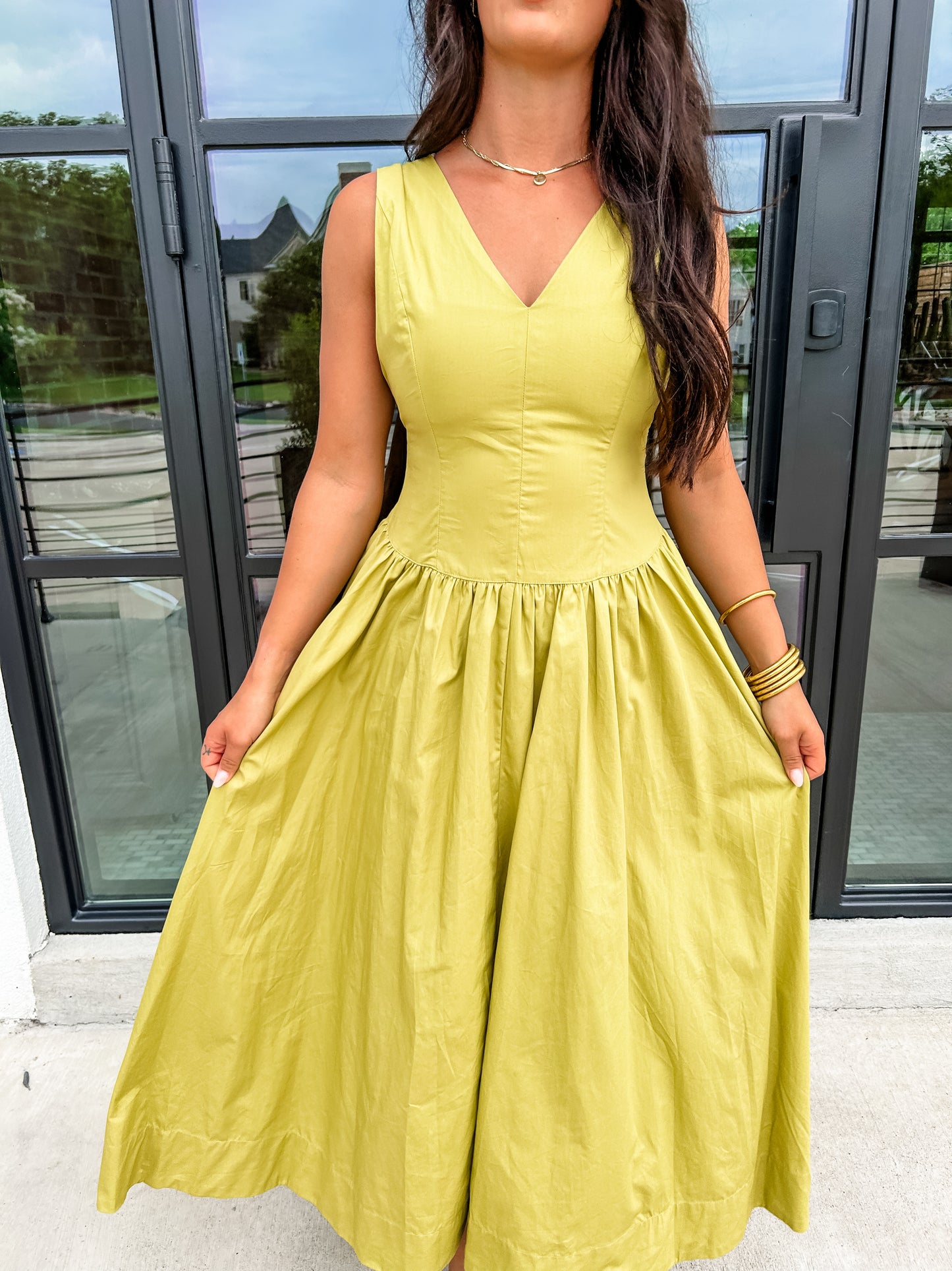 Lemon Grass Midi Dress