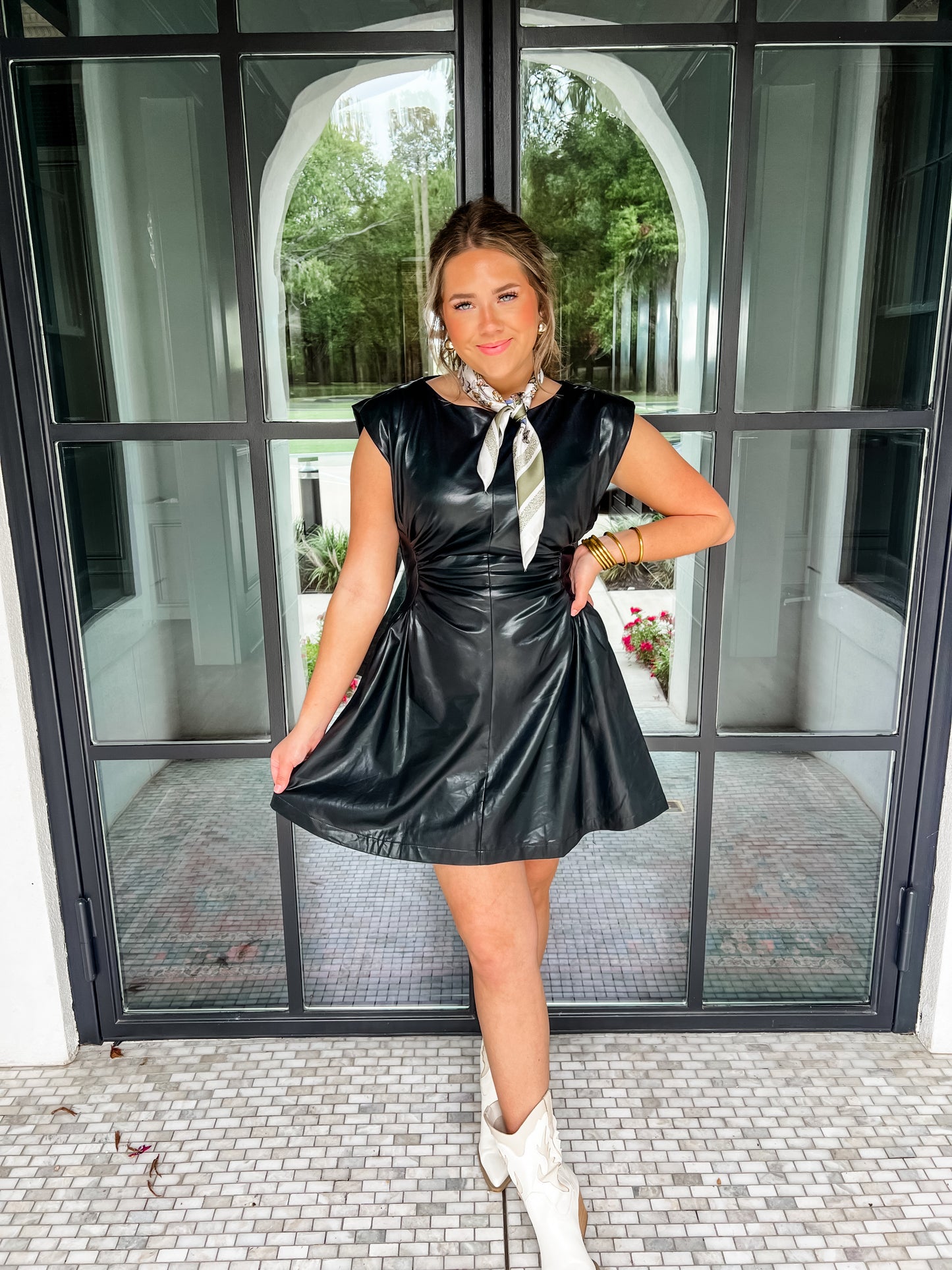 Luxe Leather Dress - Black