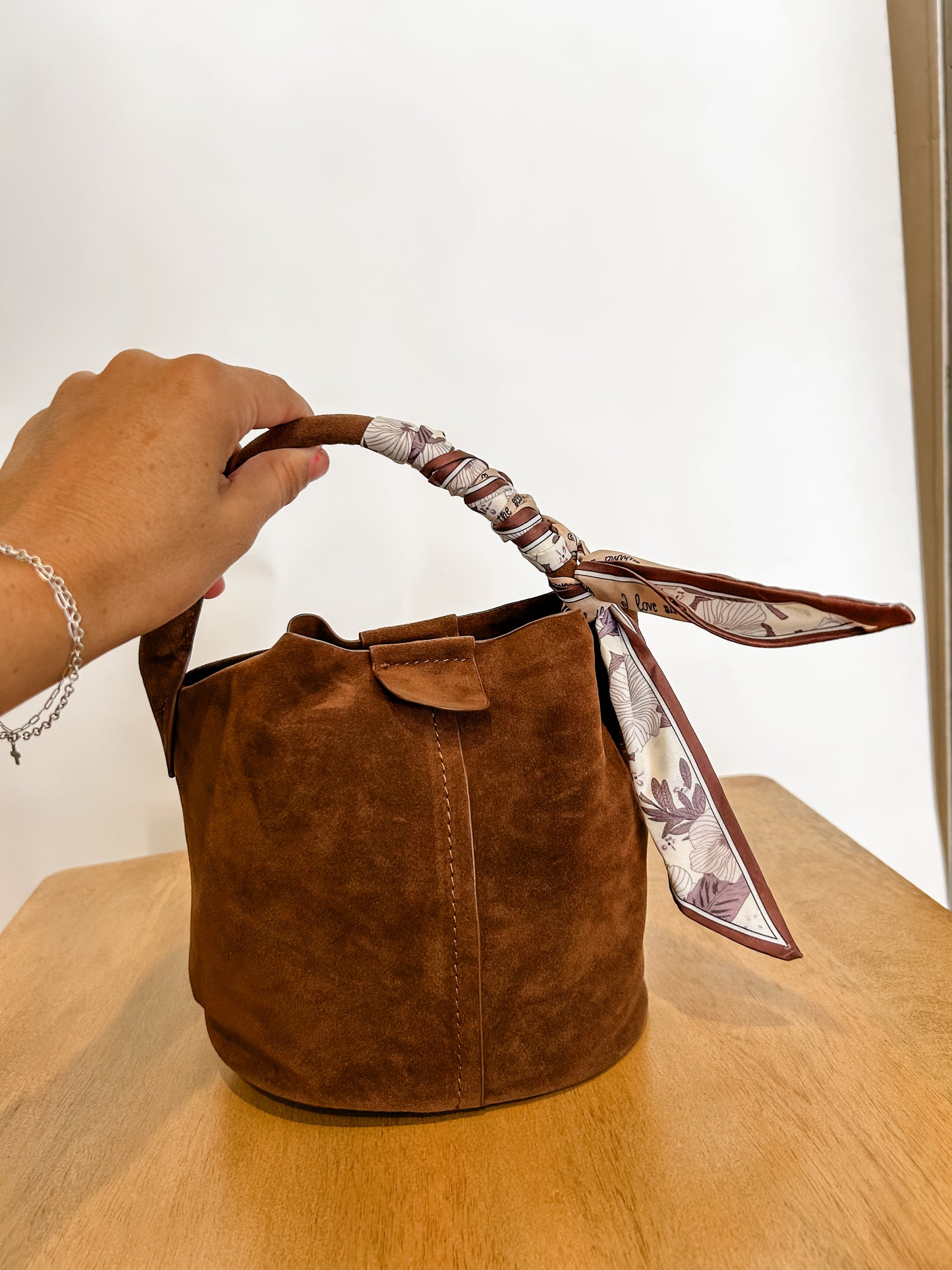 Suede Bucket Bag