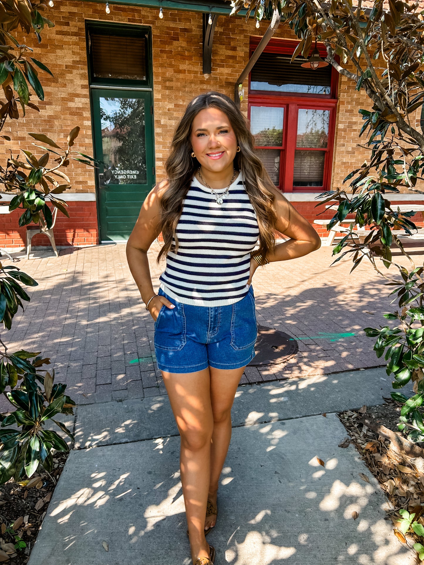Sunrise Stripe Tank Navy