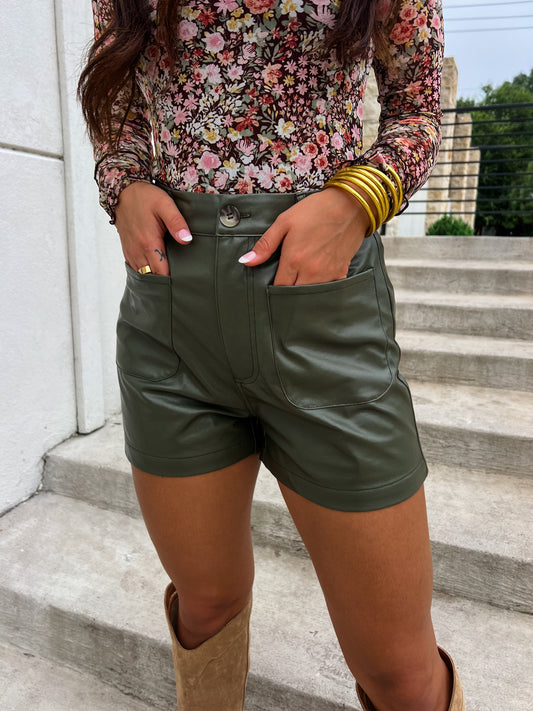 In the City Leather Shorts