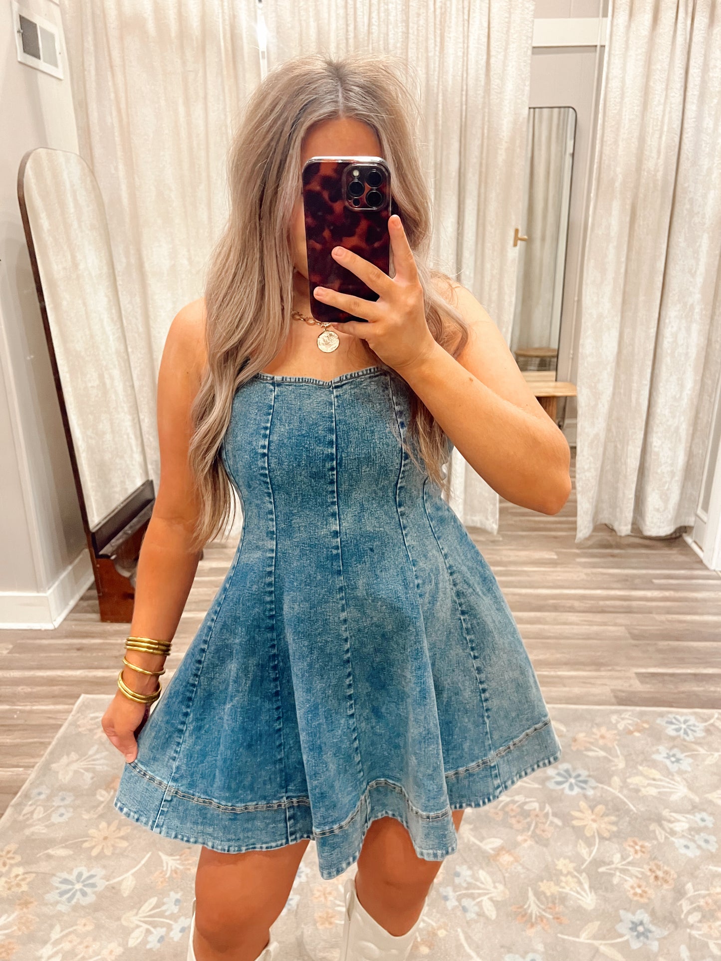 Manhattan Flare Denim Dress