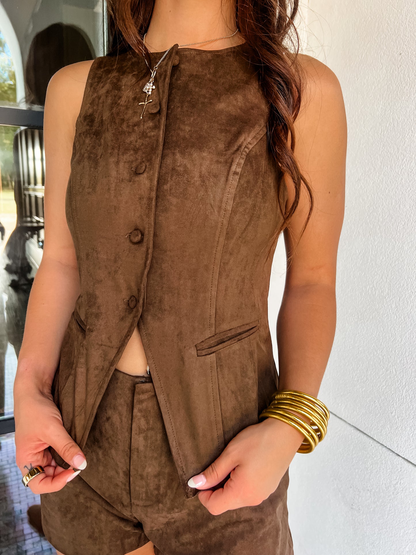 Dark Oak Suede Vest