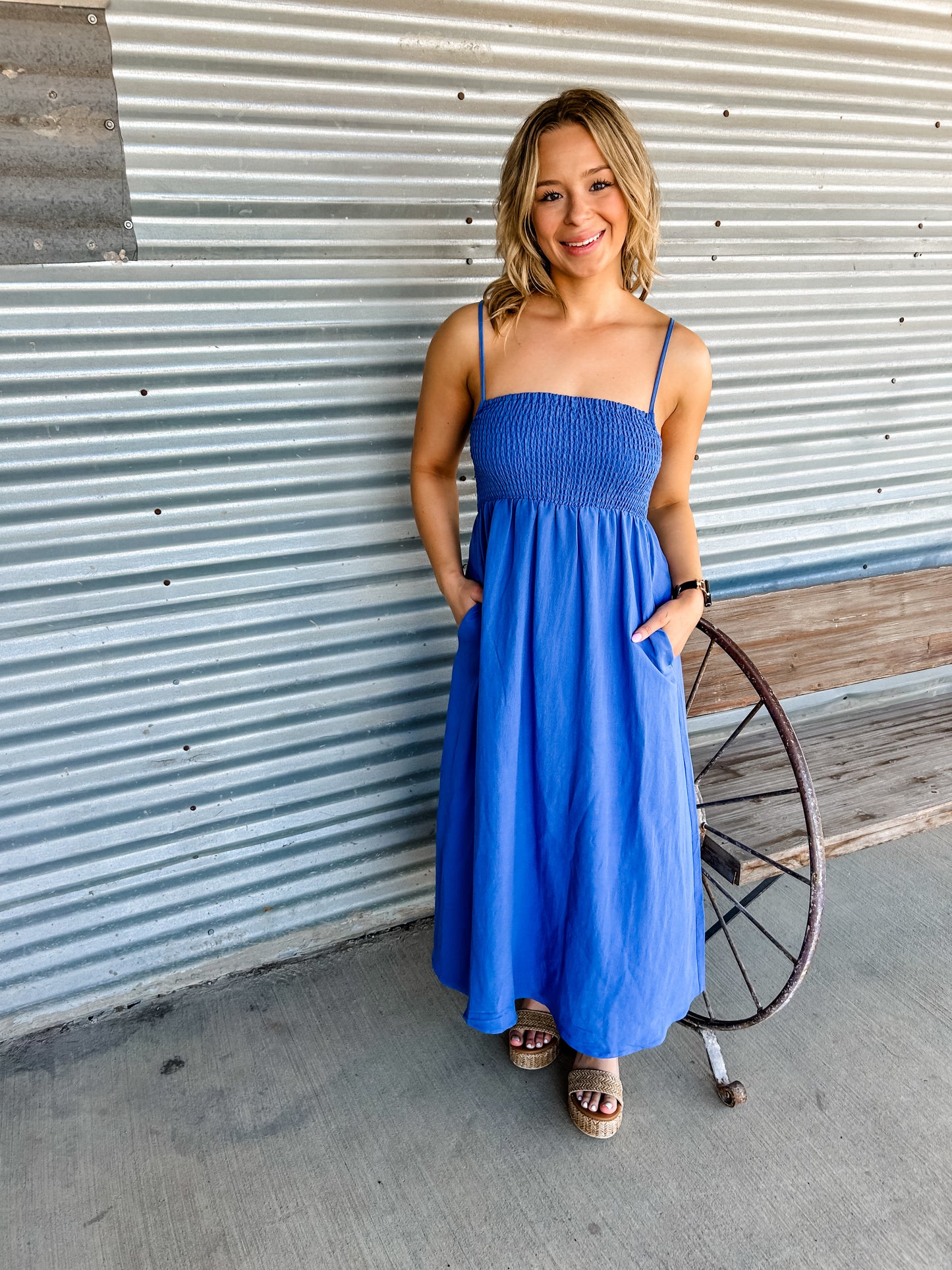 Beachside Dress Riviera Blue