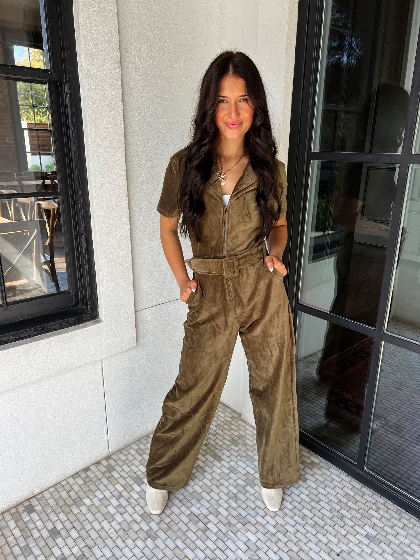 Morrison Corduroy Belted Jumpsuit