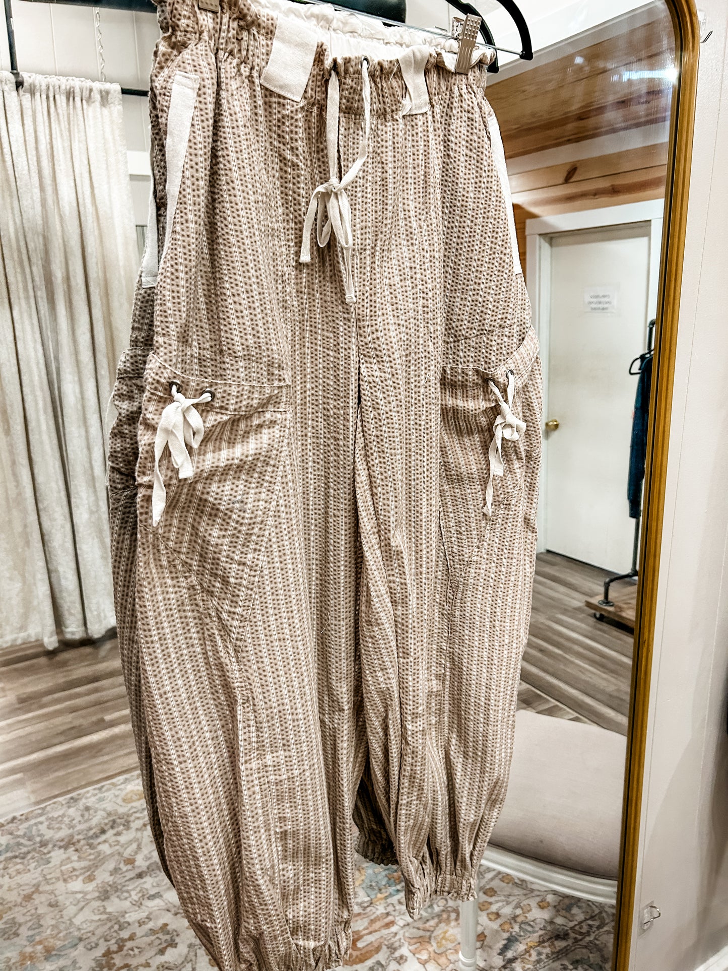 Taupe Smoke Stripe Pants