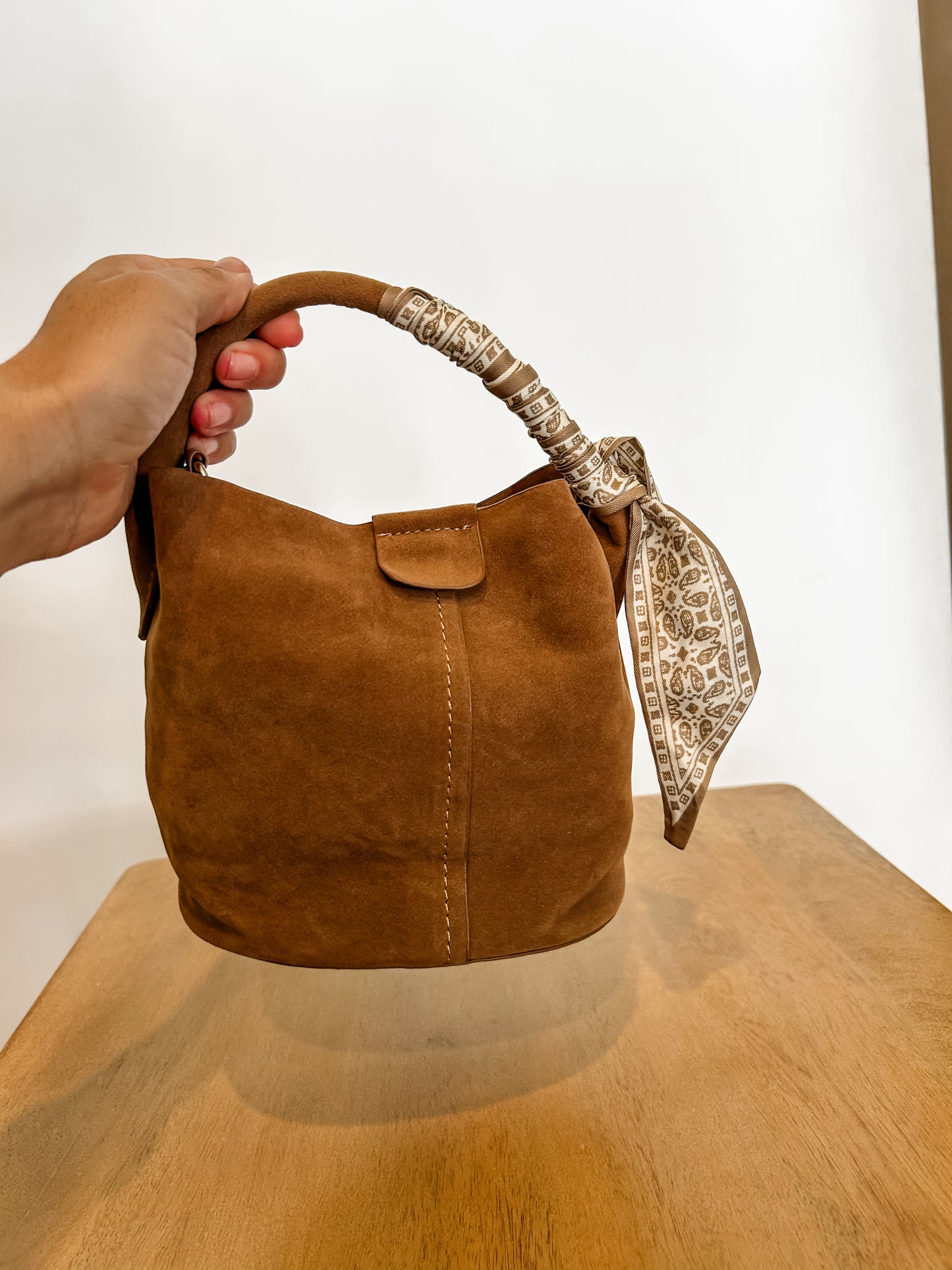 Suede Bucket Bag