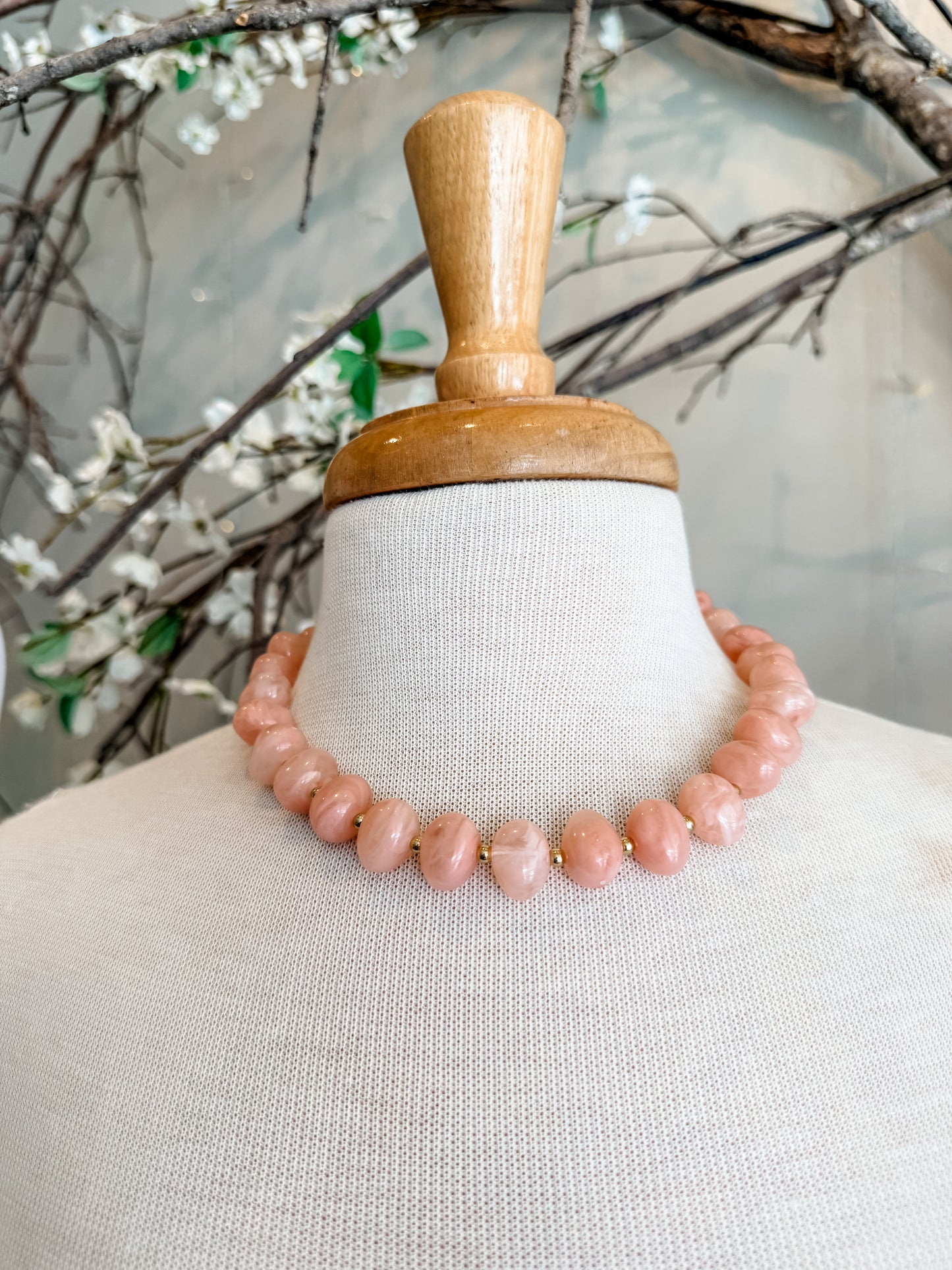 Light Pink Beaded Necklace