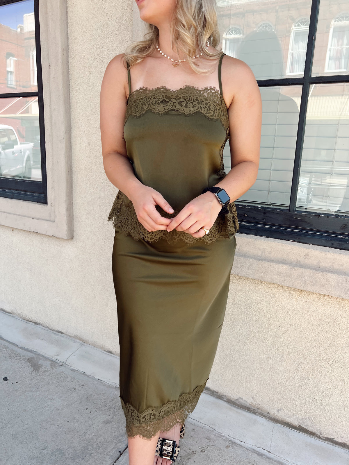Deep Olive Lace Cami