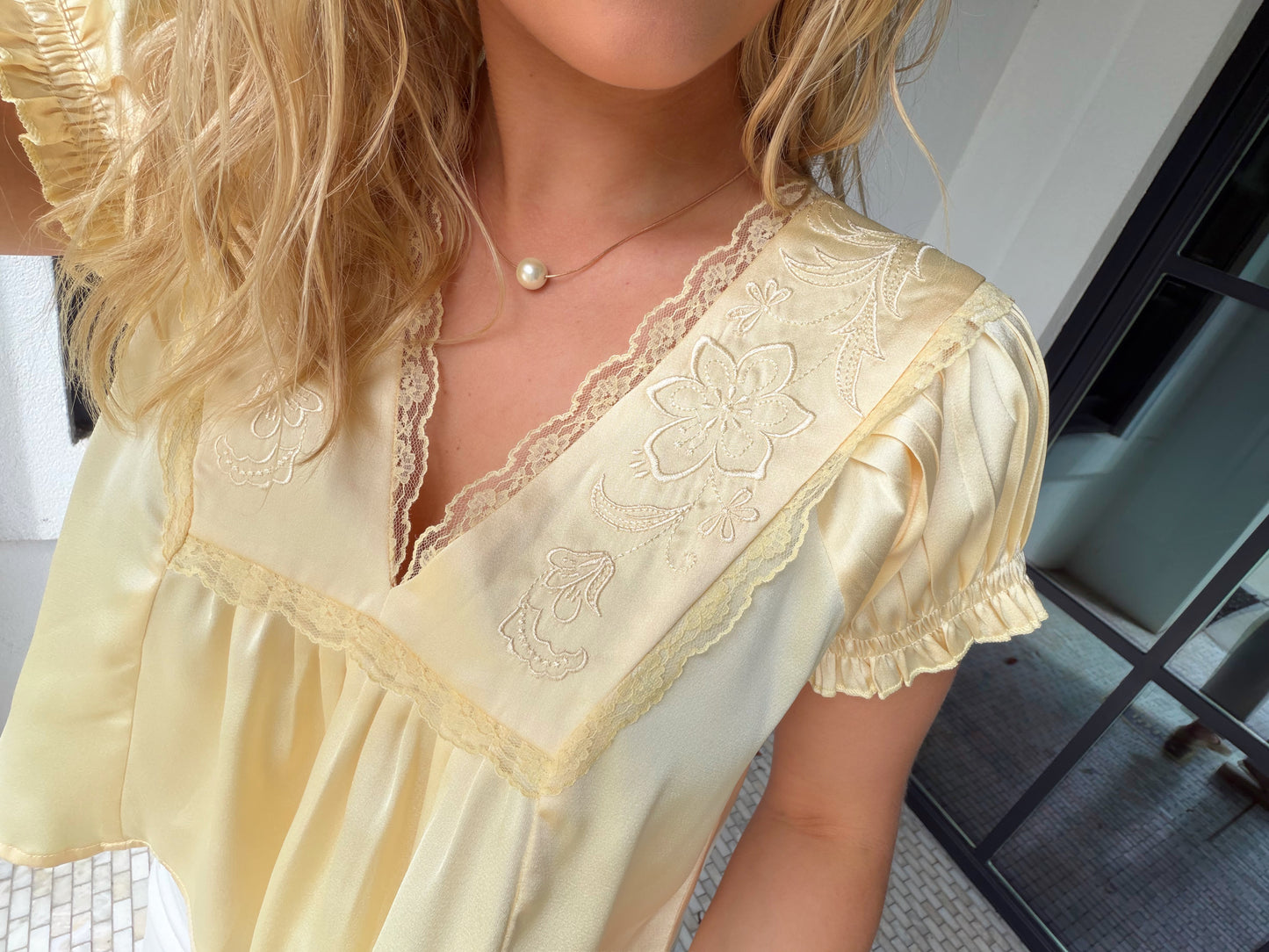 Marigold Embroidered Top