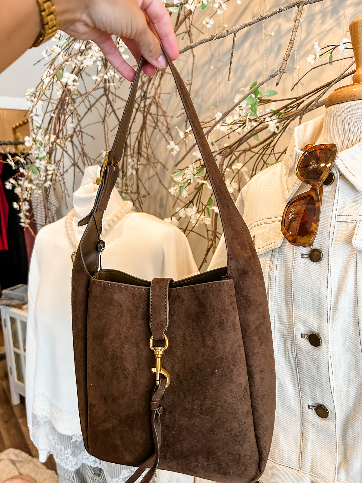 Noa Suede Bag Chocolate