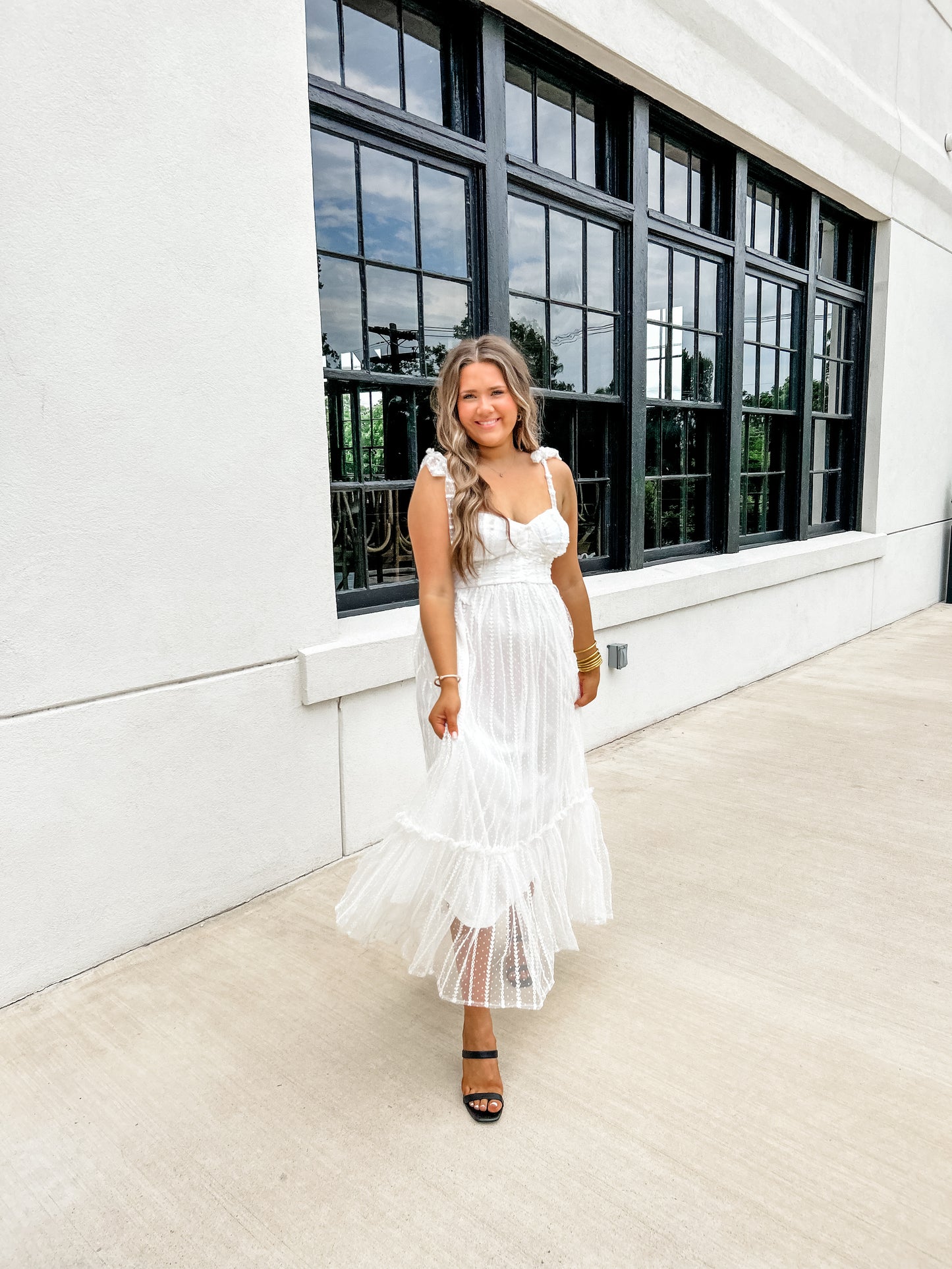 Ivory Chiffon Maxi Dress
