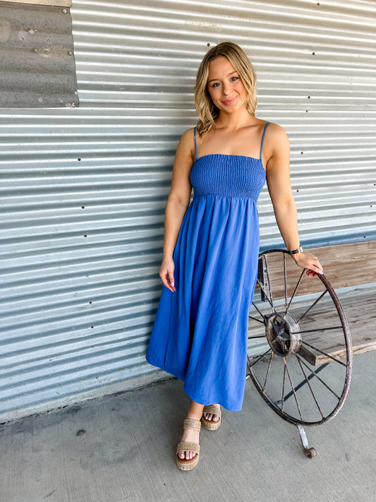 Beachside Dress Riviera Blue