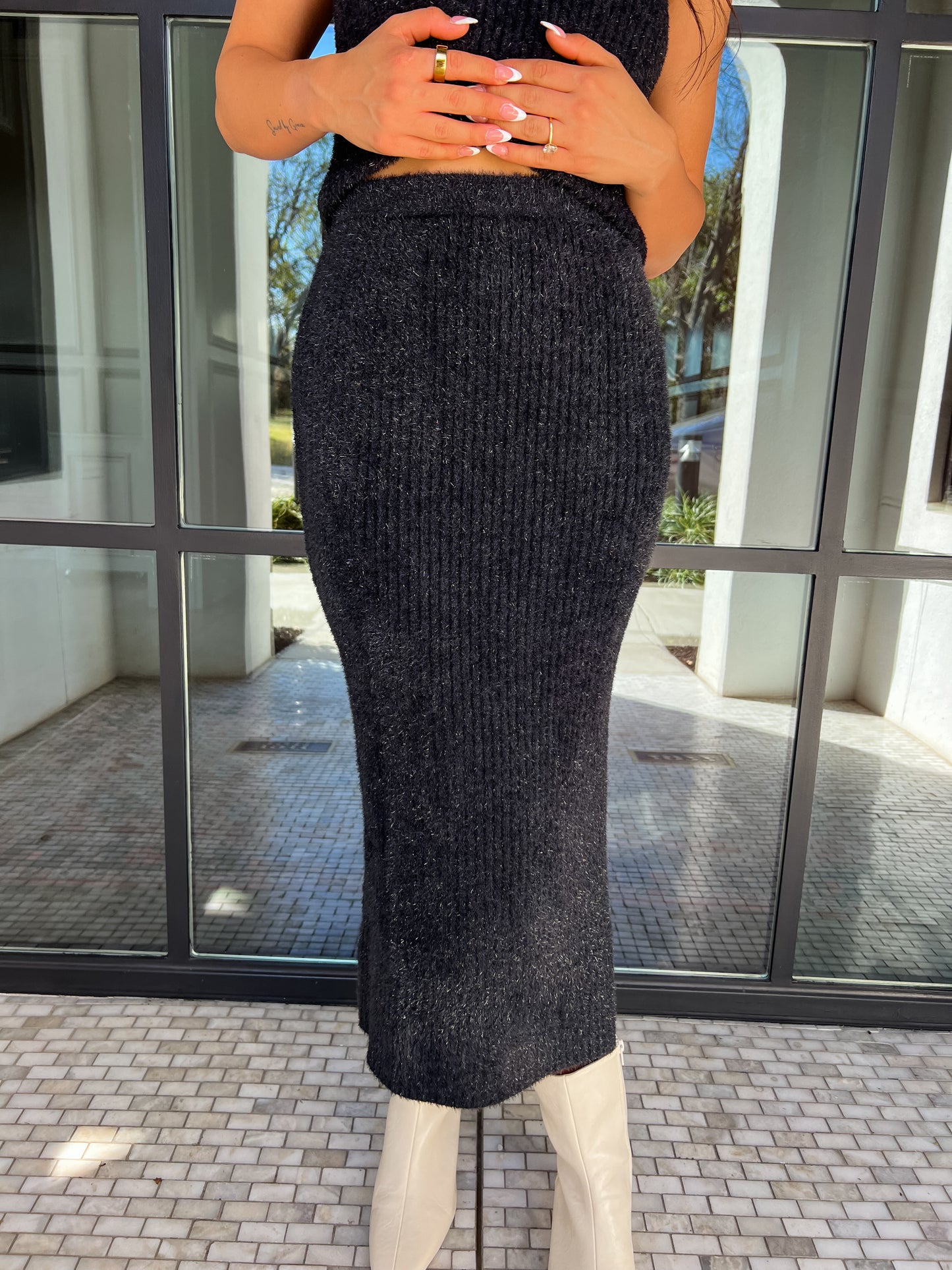 Indie Fuzzy Midi Skirt