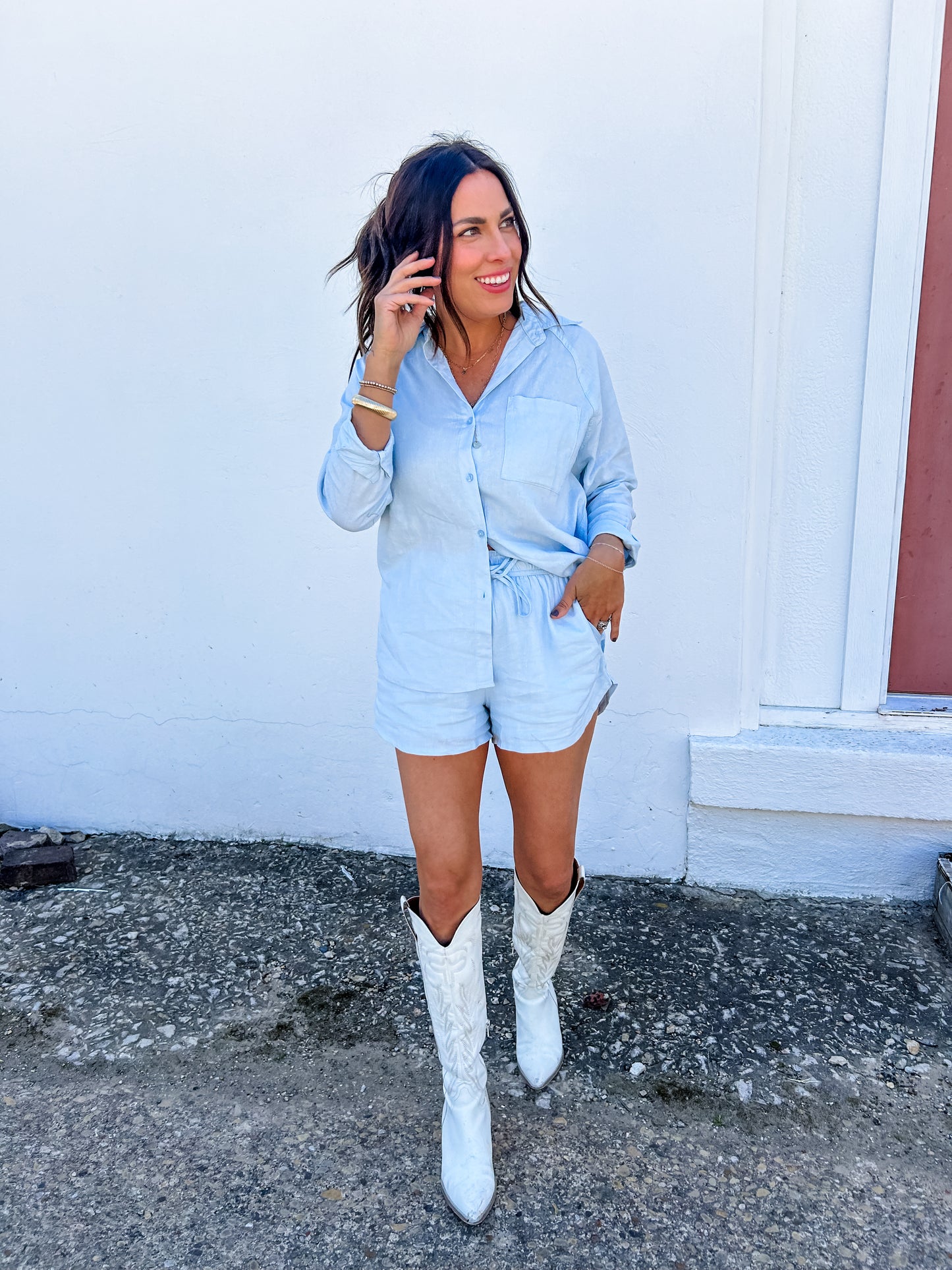 Z Supply Perfect Linen Short Saltwater