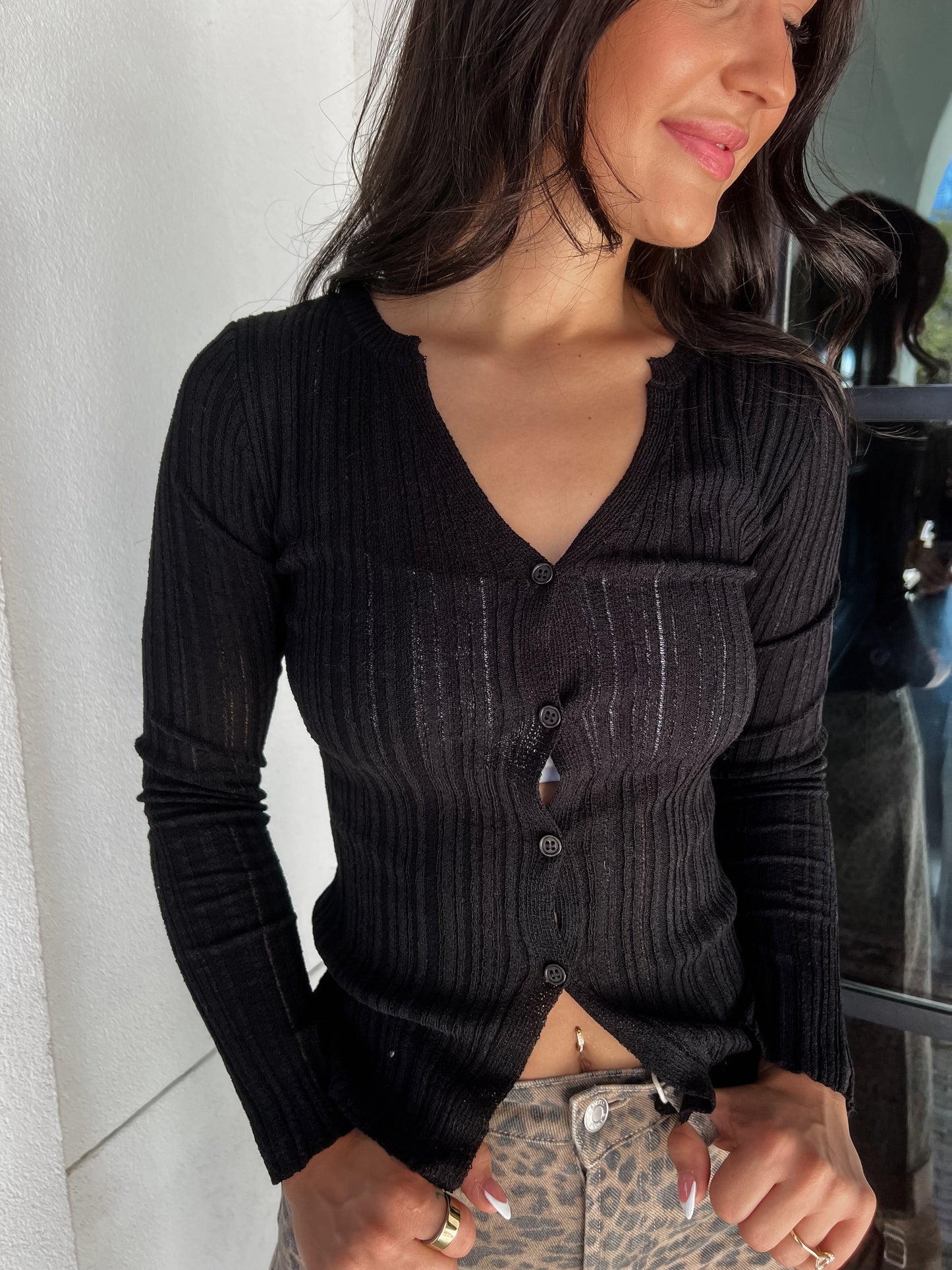 Main Street Cardi Black