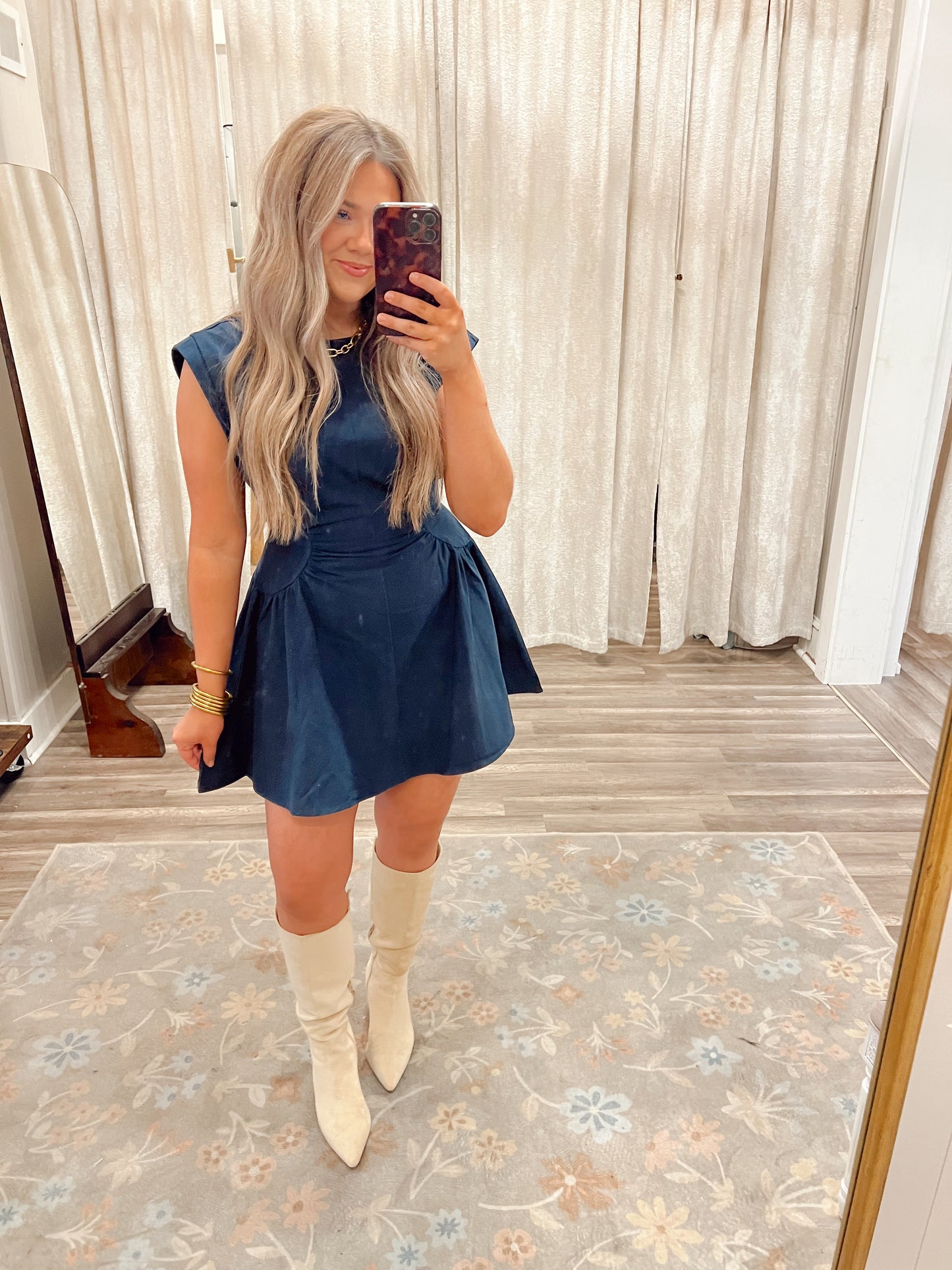 Stella Mini Dress- Navy