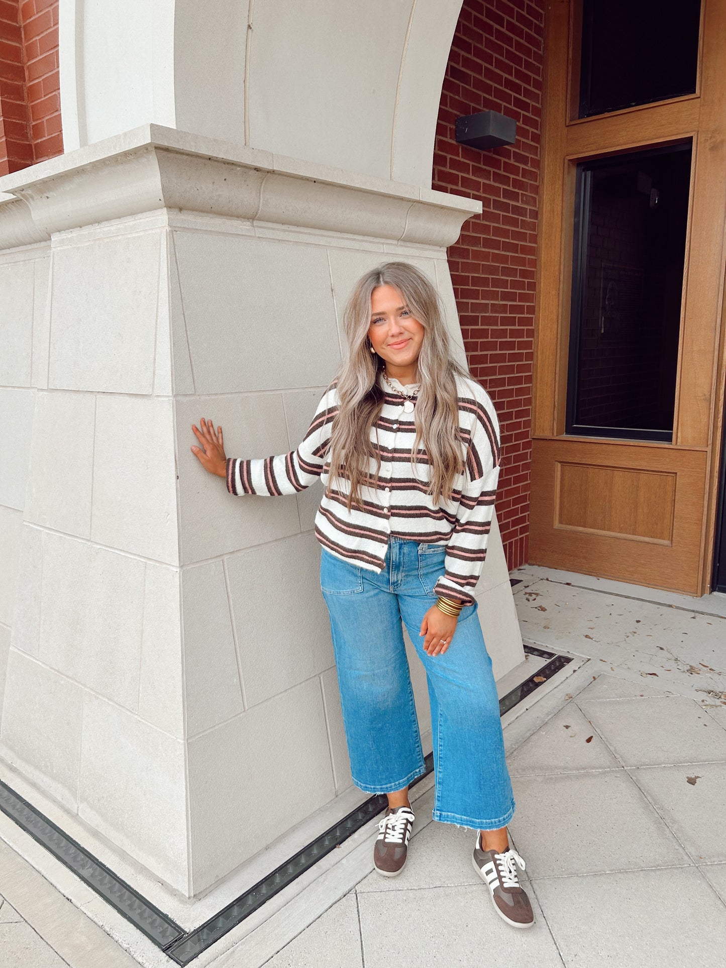 Ivory Multi Stripe Cardi