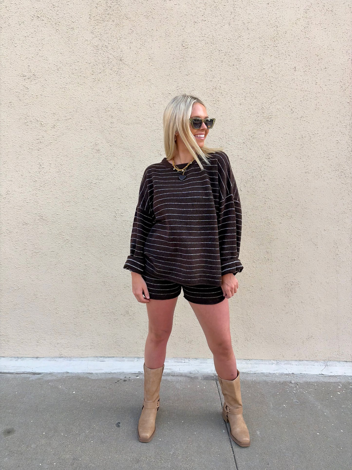 Maple Stripe Sweater Short Set