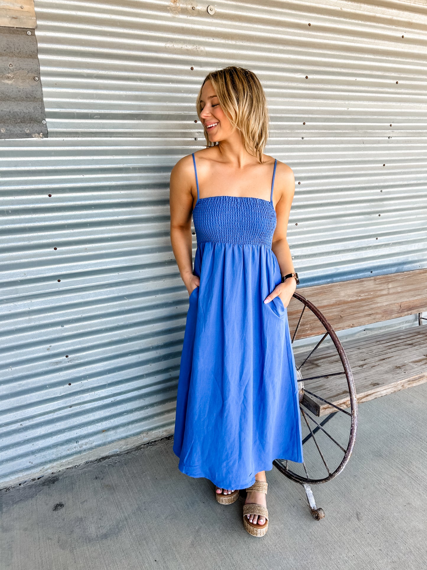 Beachside Dress Riviera Blue
