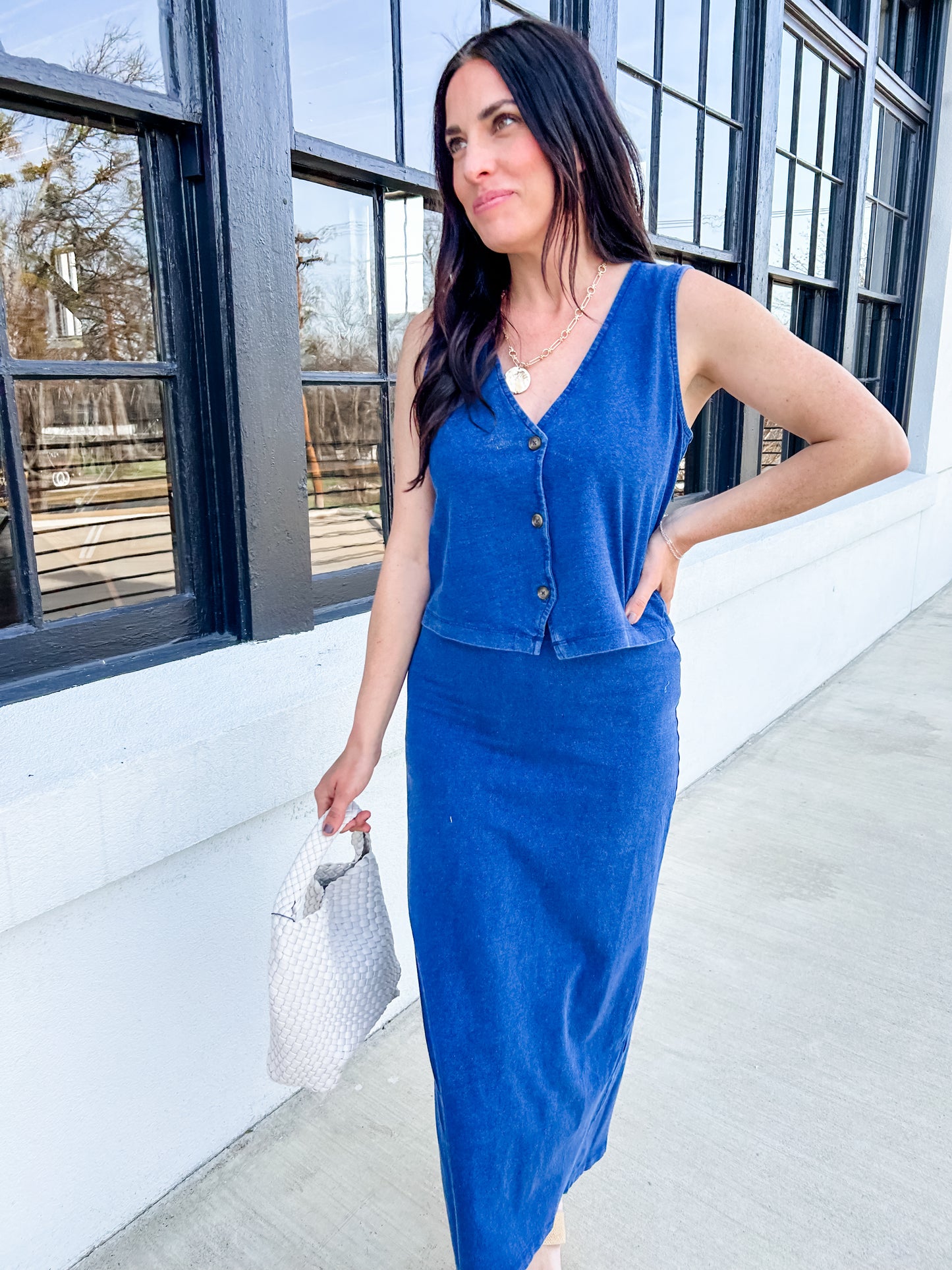 Z Supply Noelle Jersey Denim Top