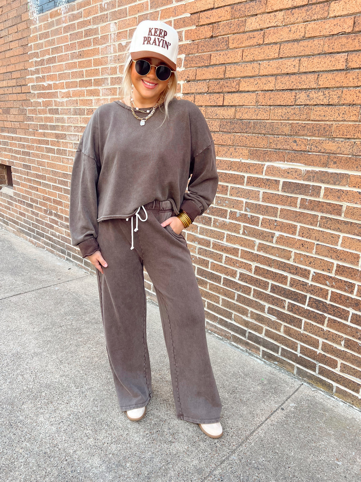 Z Supply Circuit Sweatshirt Dark Chocolate