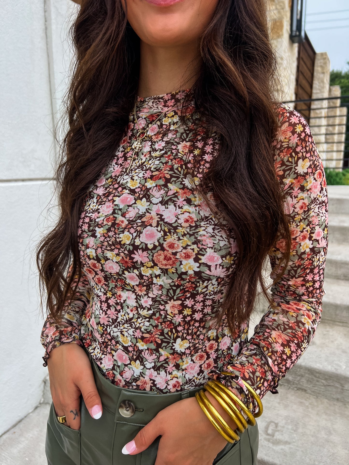 Wildflower Drift Mesh Top