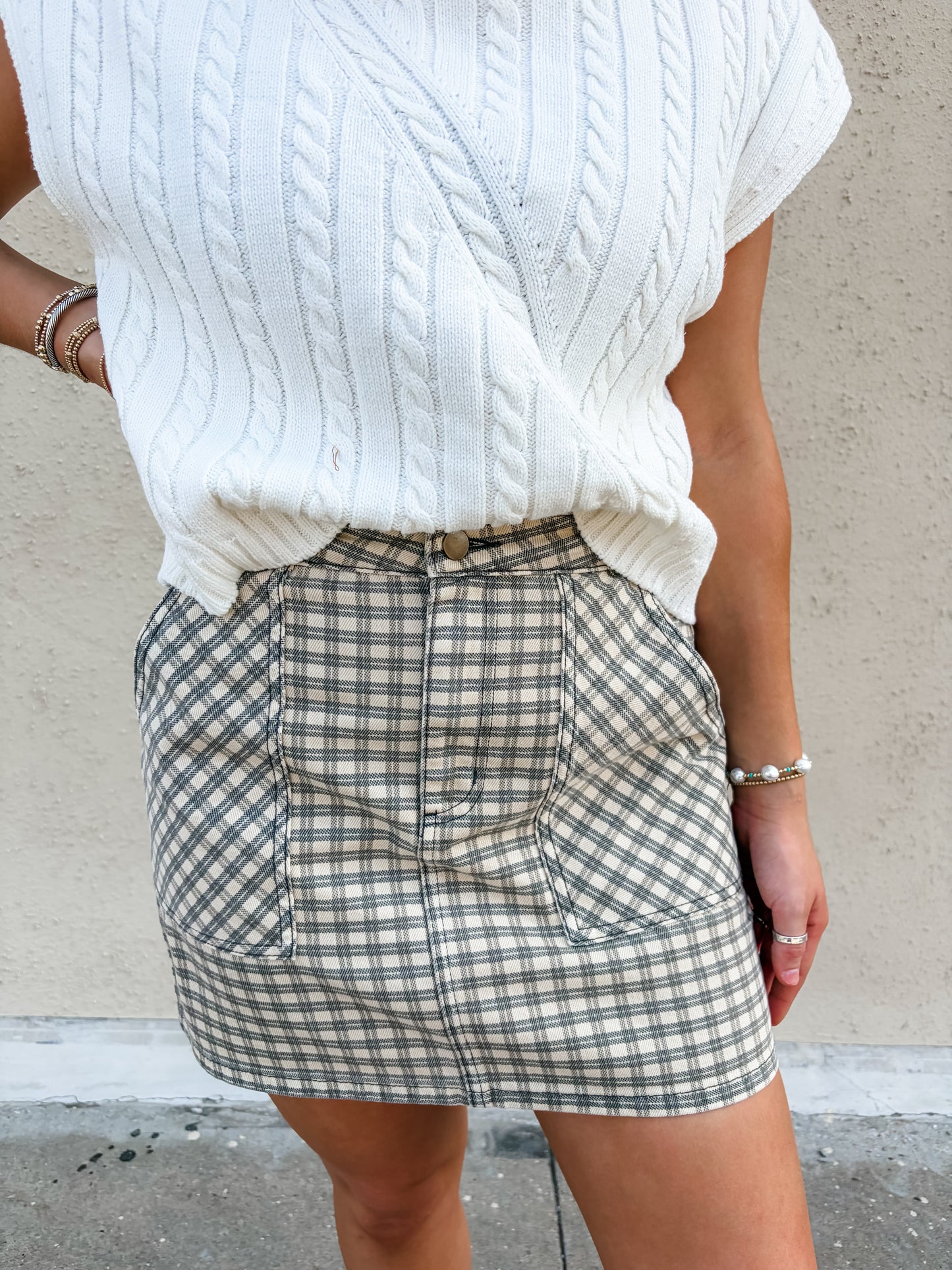 Checked Out Mini Skirt