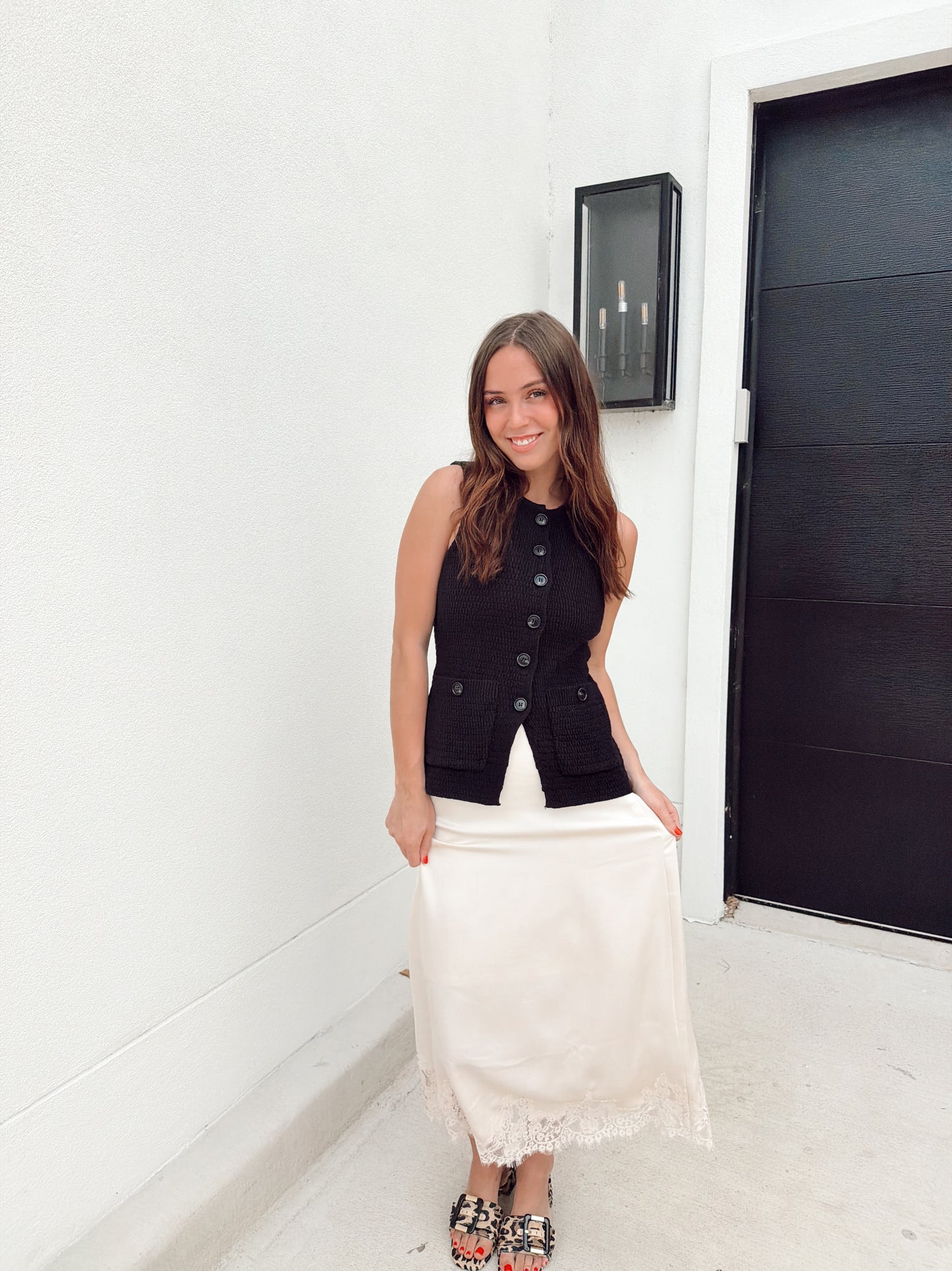 The Julie Knit Black Vest