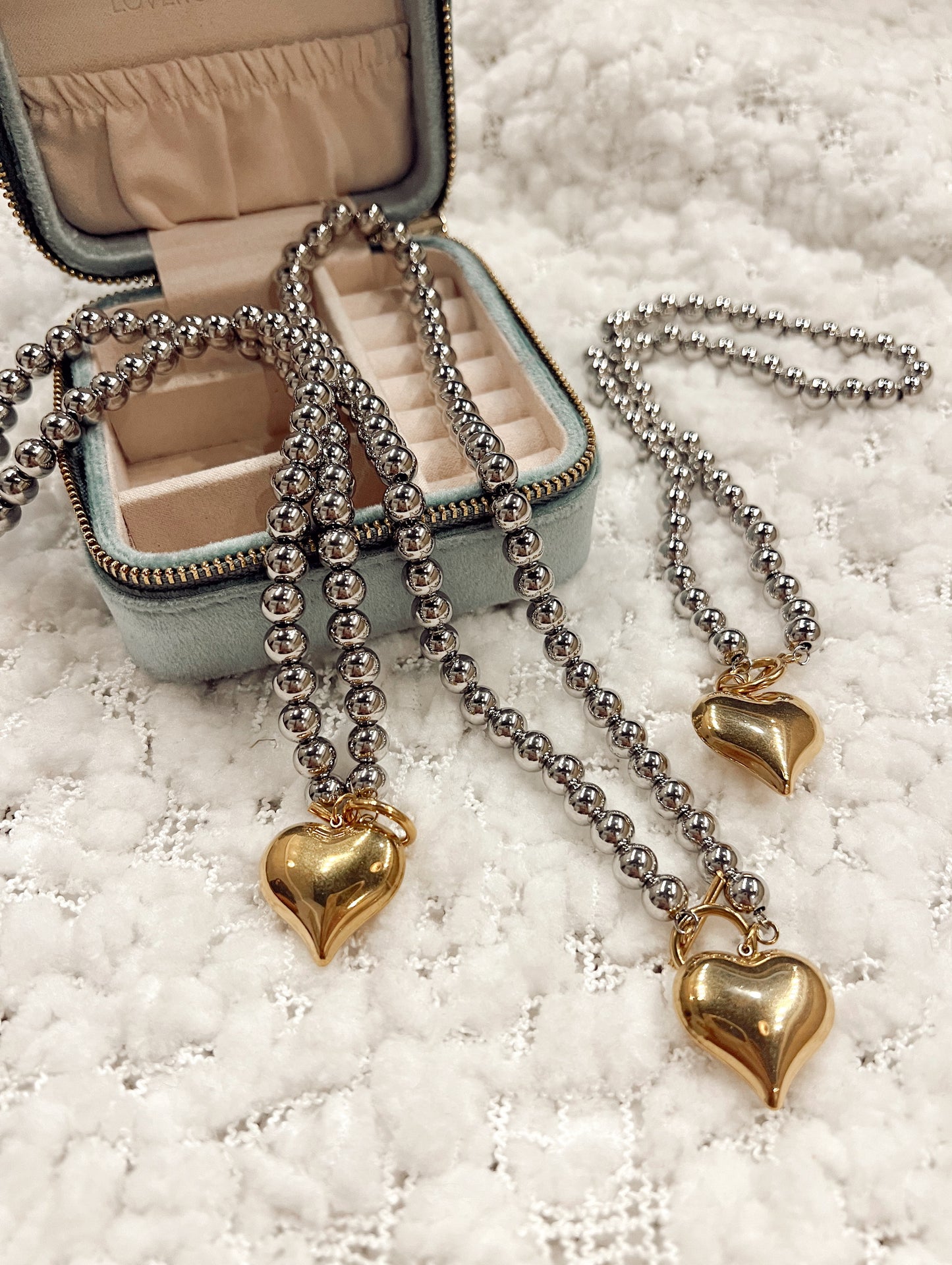 Mixed Metal Heart Necklace
