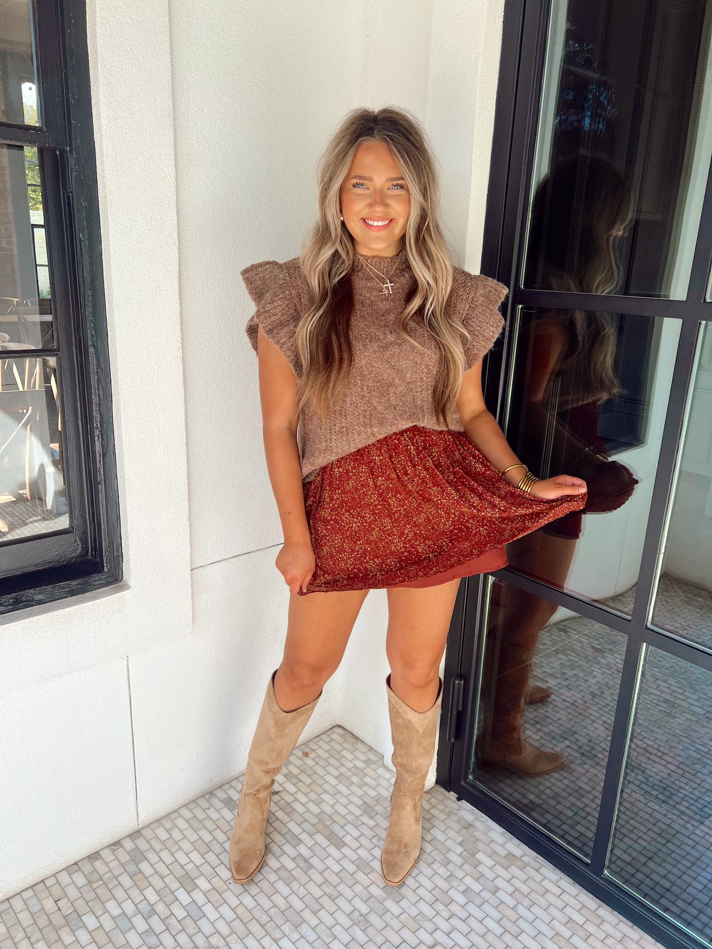 Willow Ruffle Shoulder Sweater