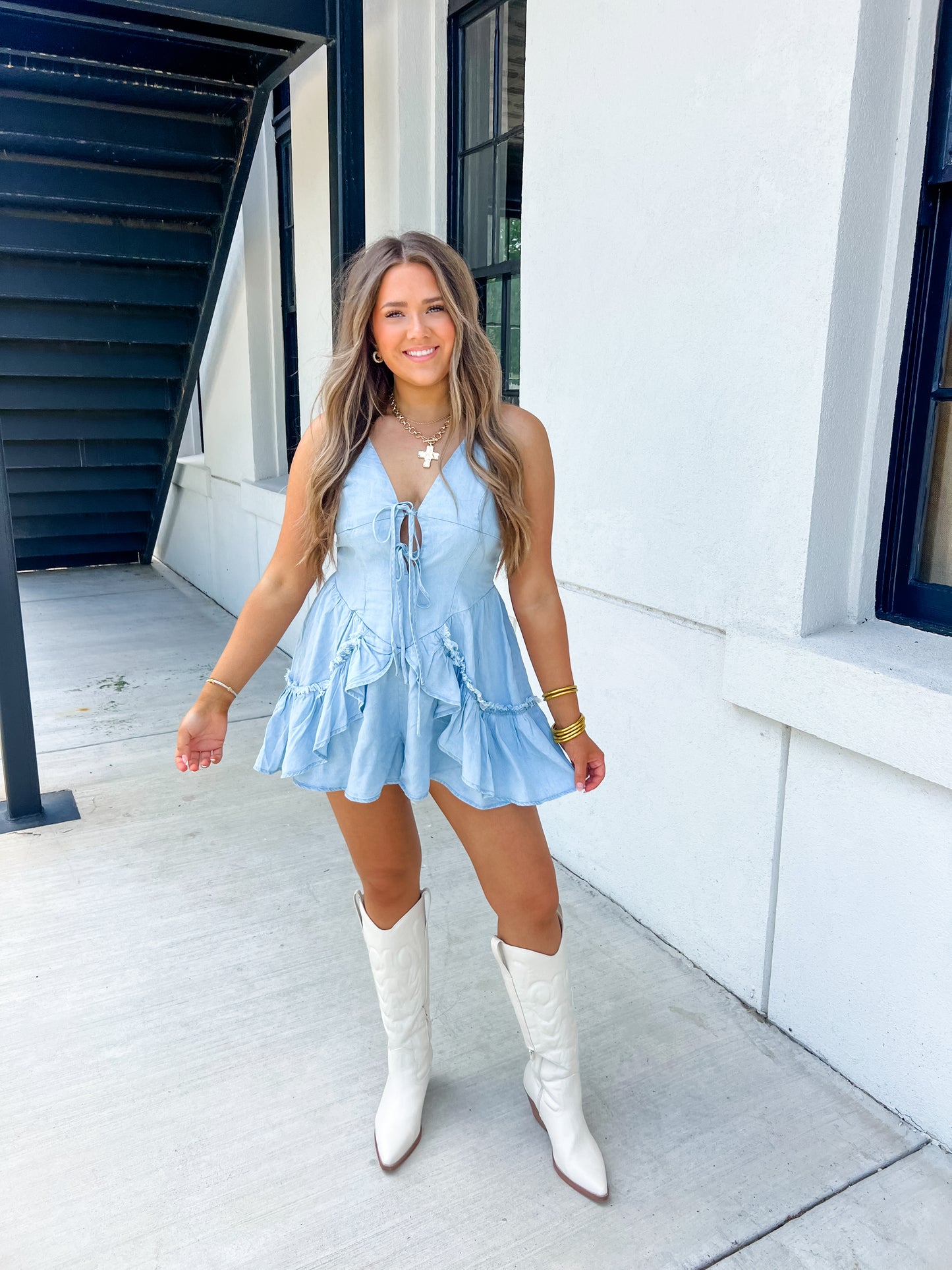Charming Chambray Romper