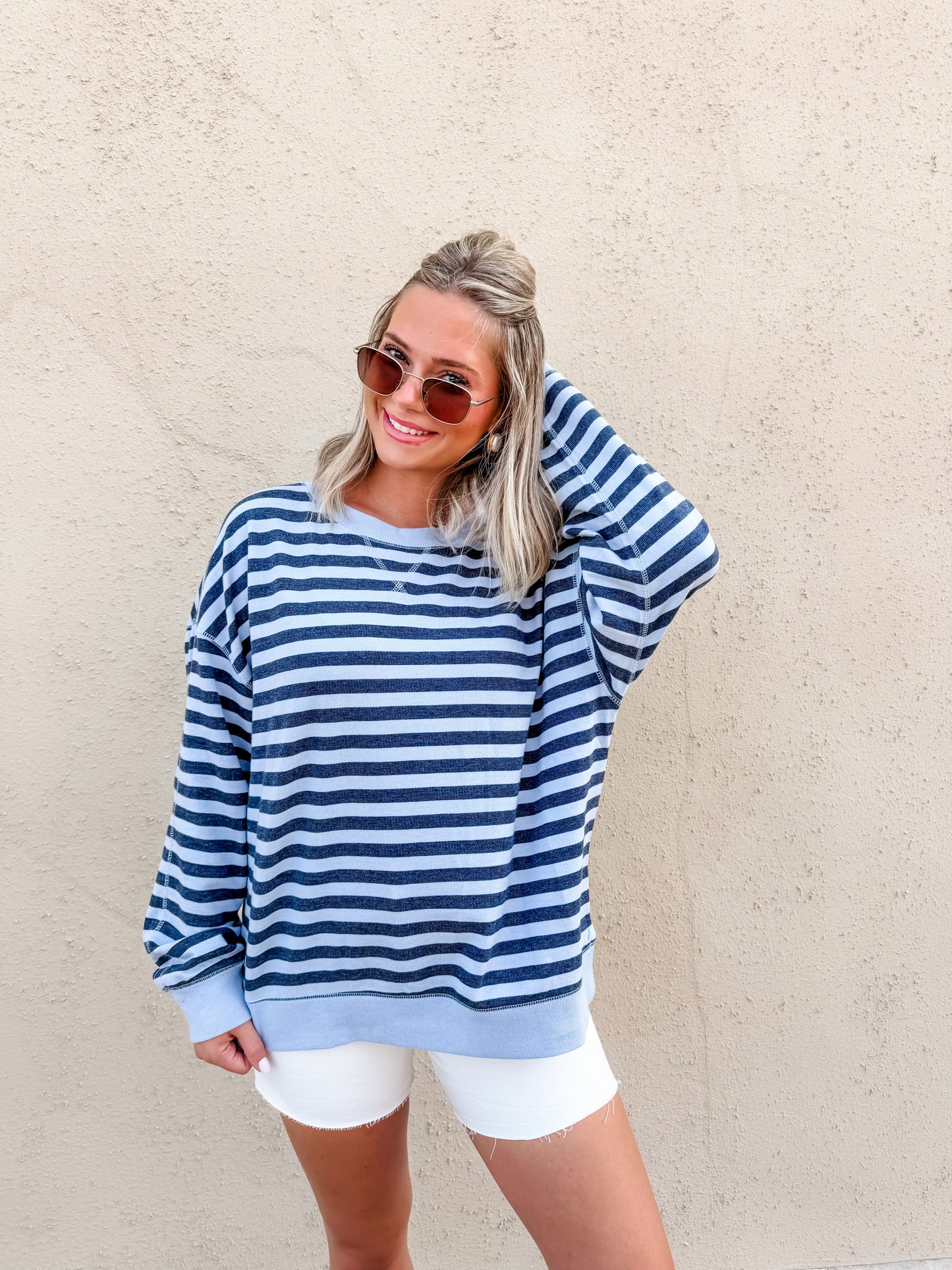 ZSUPPLY Everyday Striped Crew- eclipse