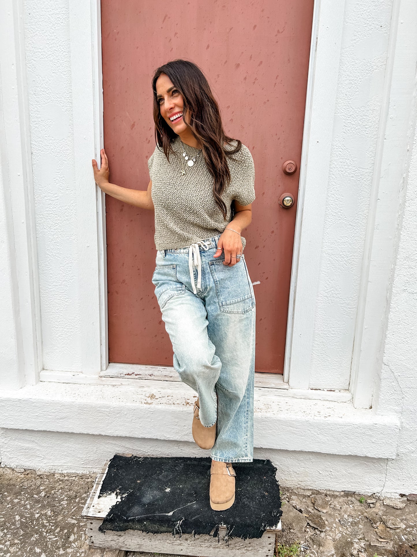 Olive Grove Textured Top