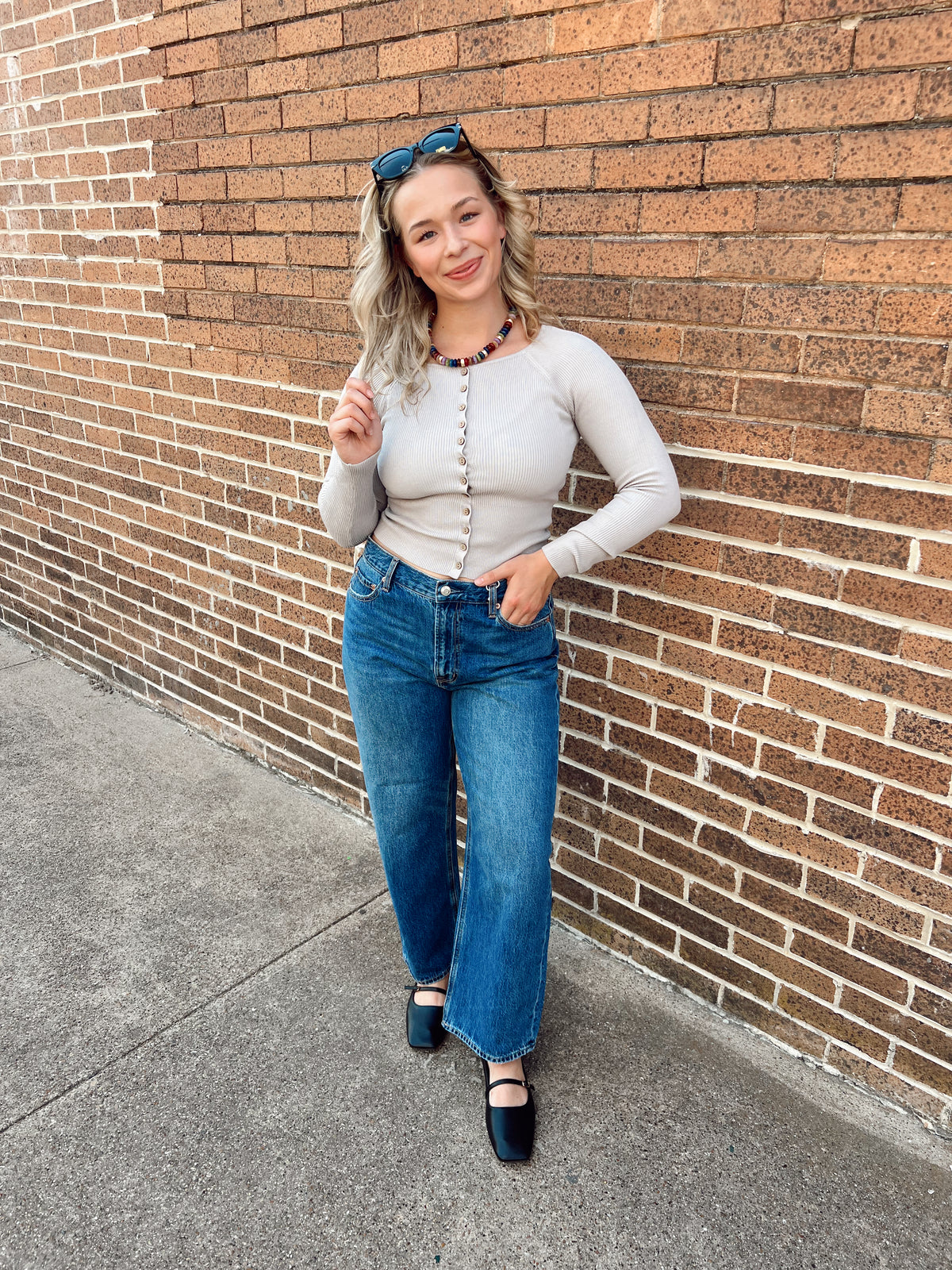 Wonder Button Cardigan Grey