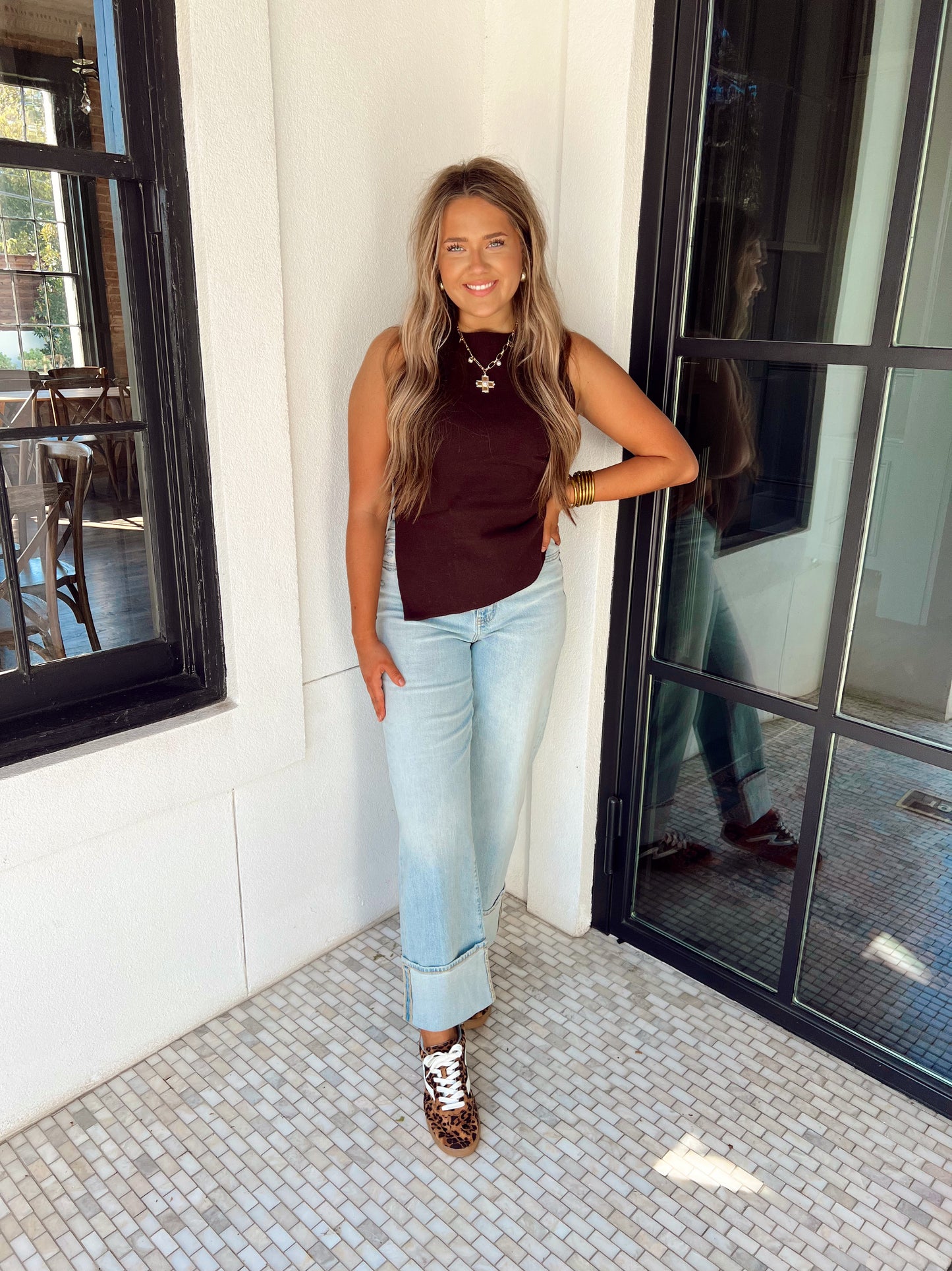 Dark Chocolate Shirring Top