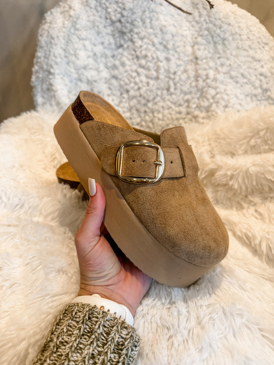 Jasmine Taupe Platform Clog