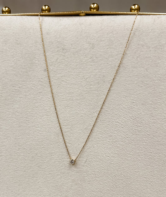 bezel solitaire necklace
