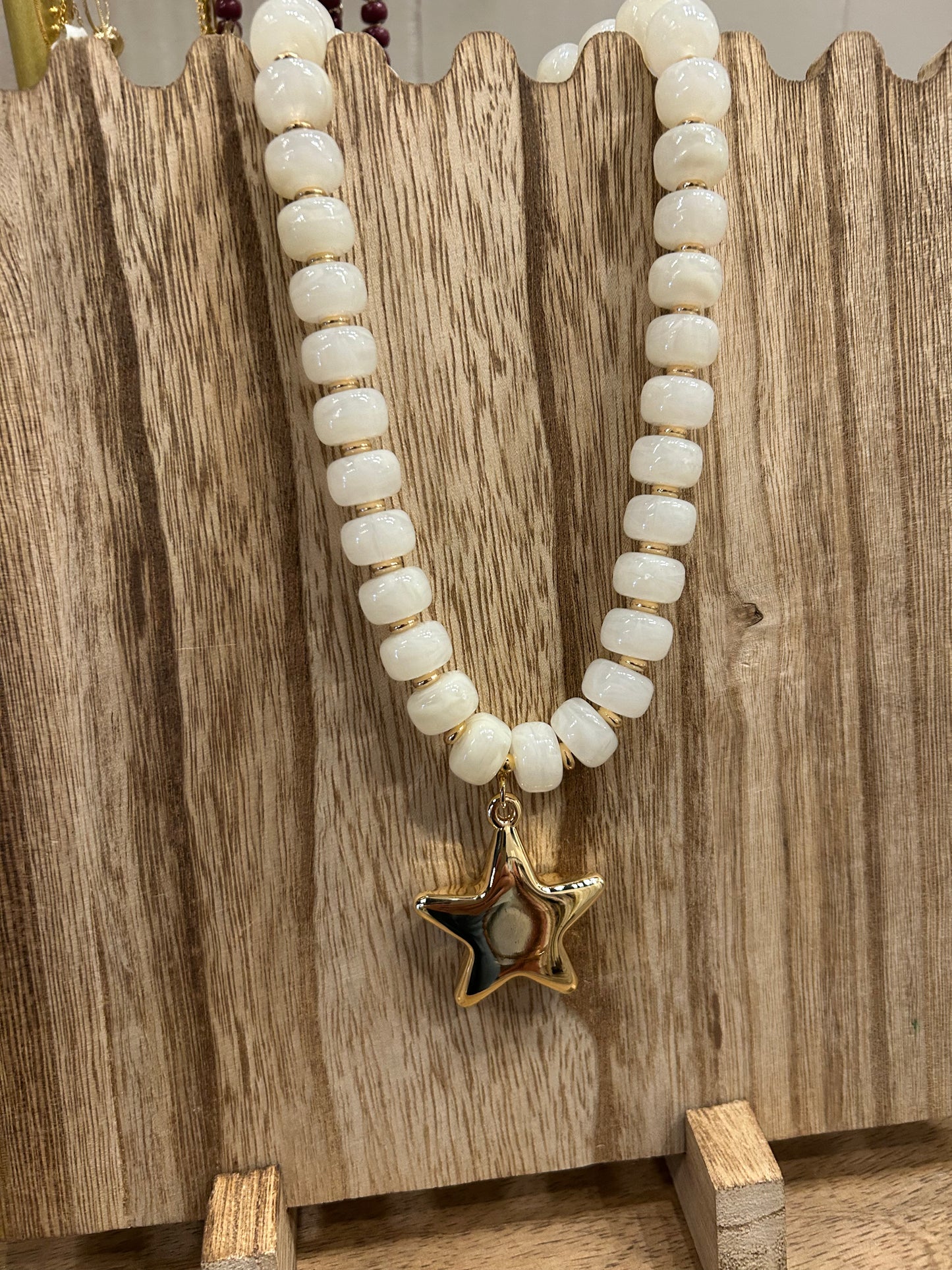 Chunky Beaded Star Necklace