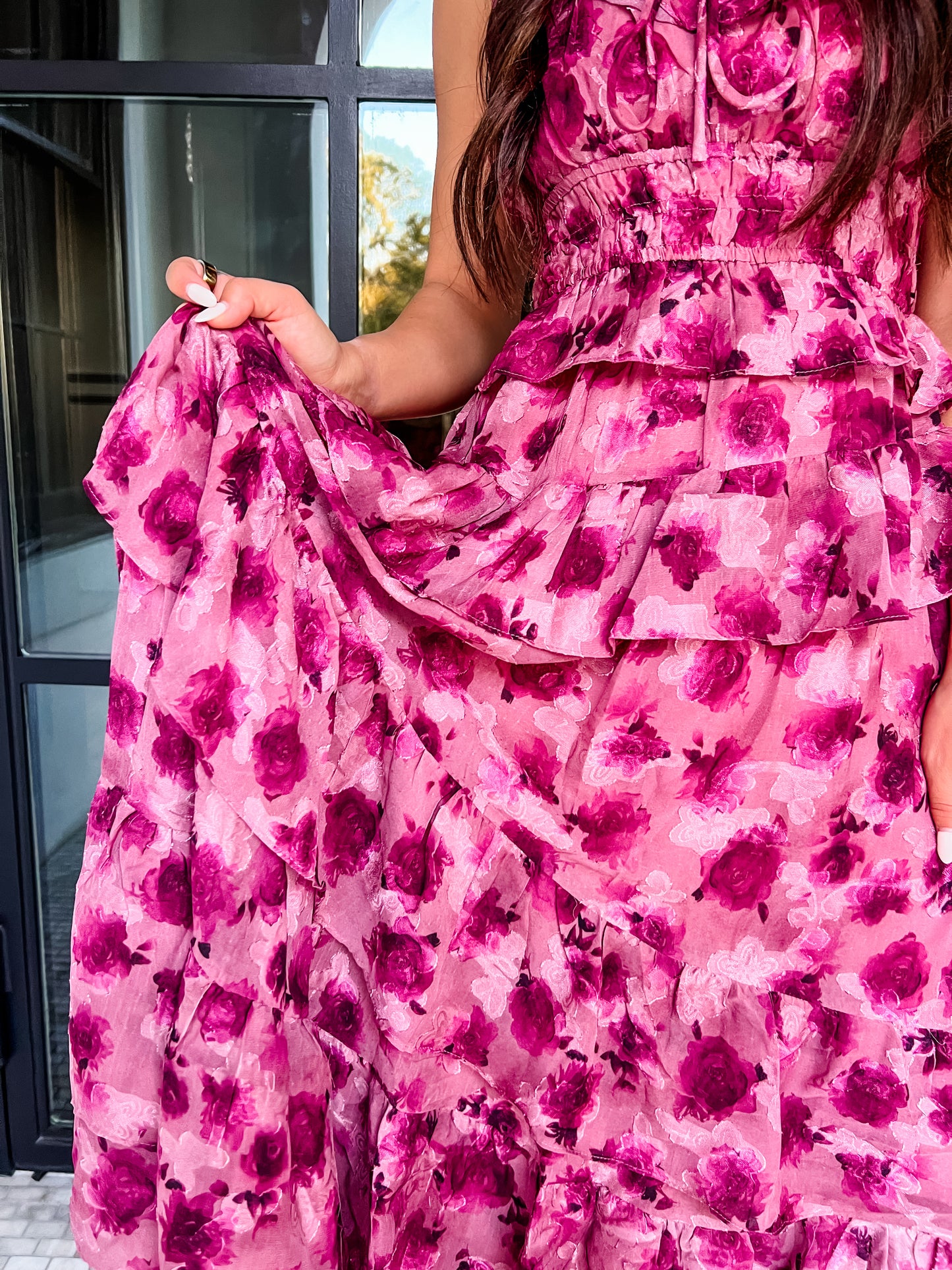 Mauve Berry Floral Dress