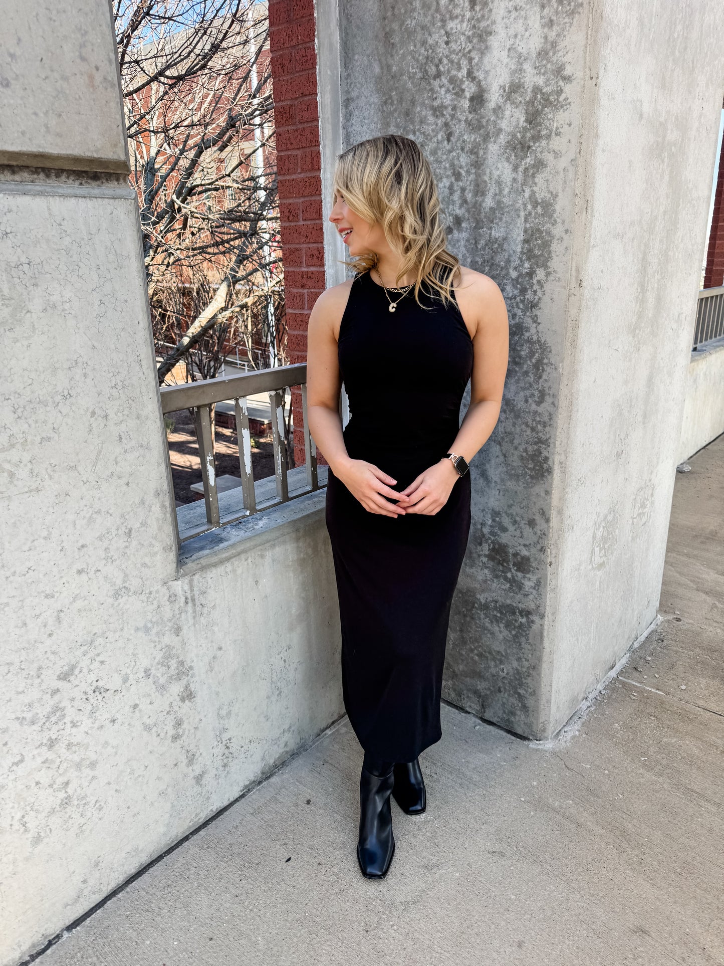 Adison Black Midi Dress