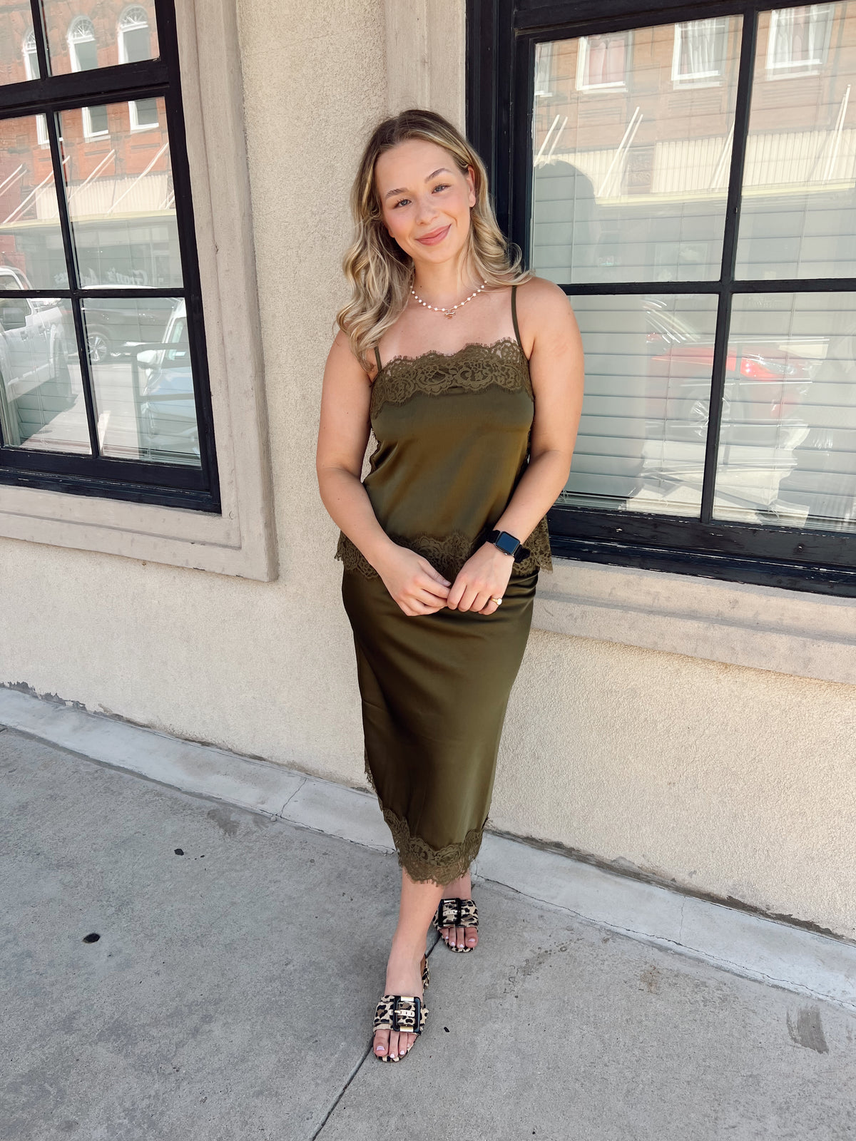 Deep Olive Lace Cami